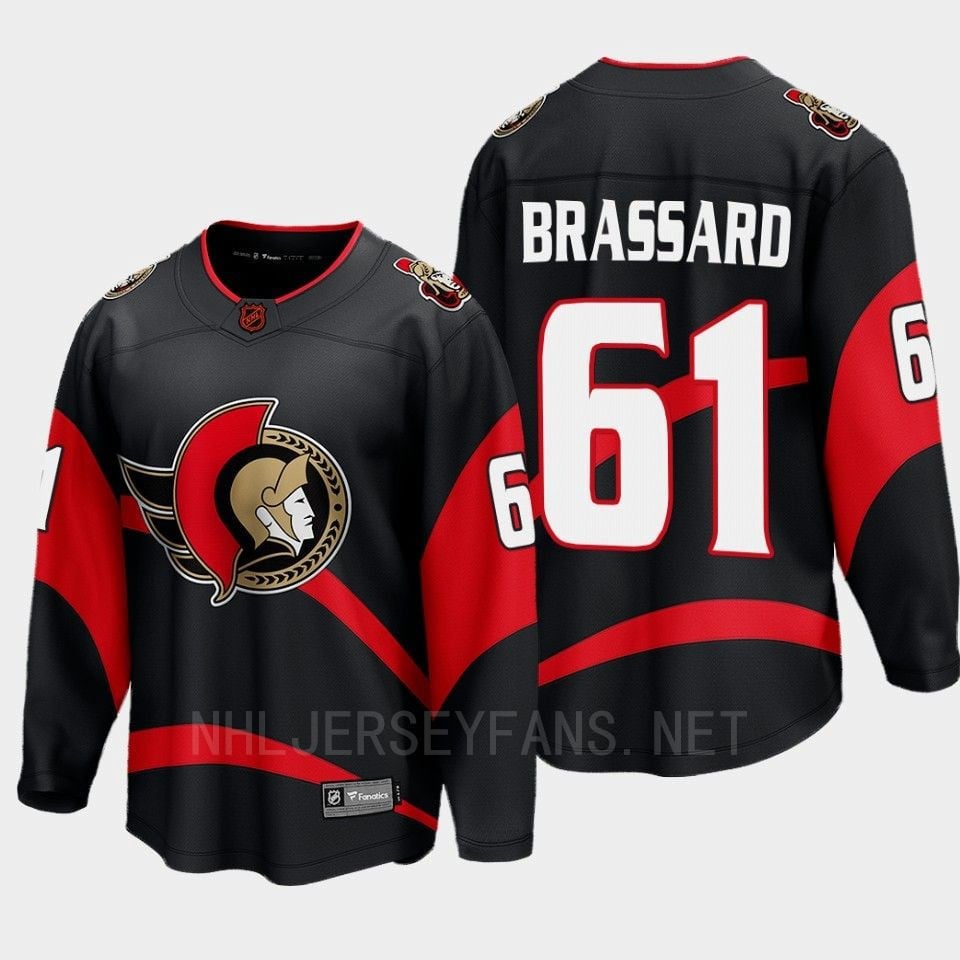 Ottawa Senators 2022 Derick Brassard 61 Special Edition 2.0 Black Hockey Jersey Breakaway Player - JS784 