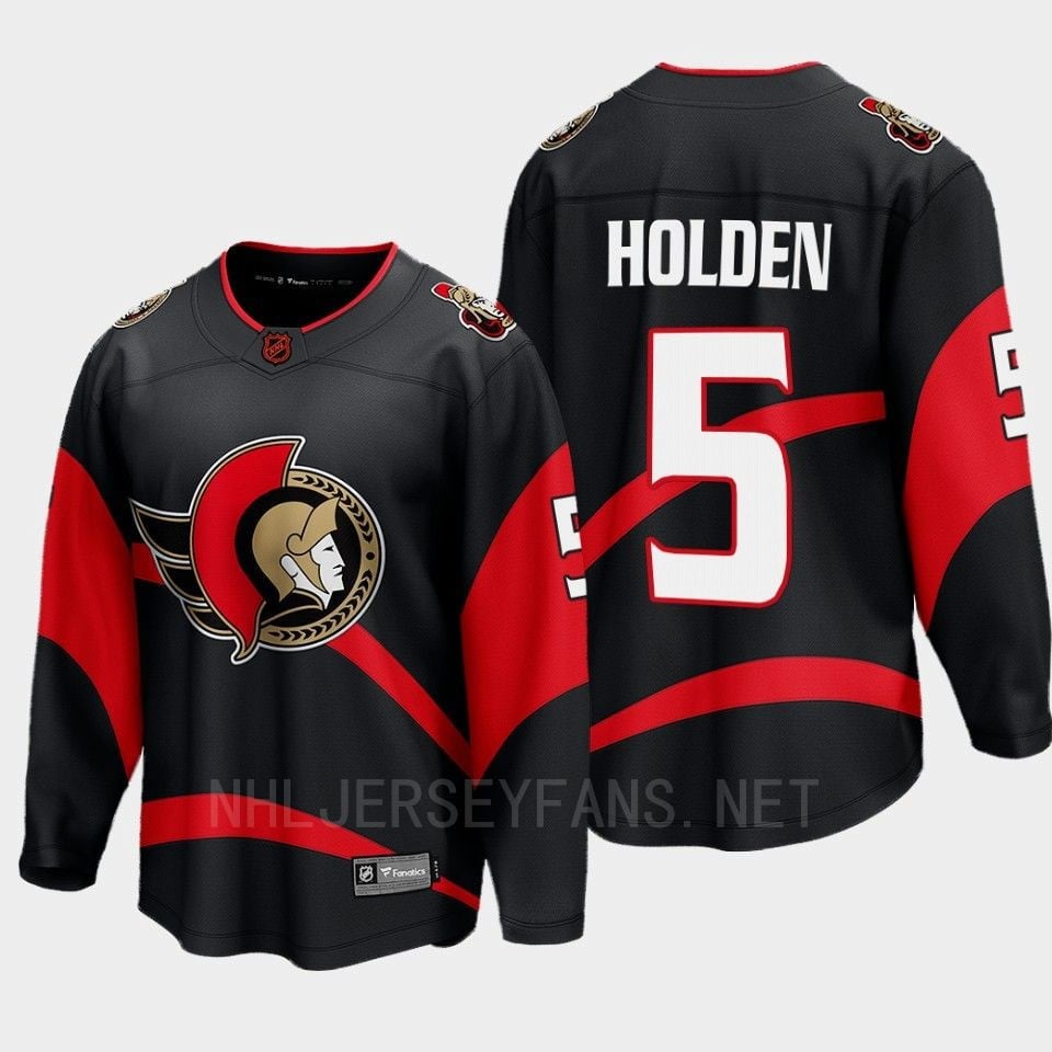 Ottawa Senators 2022 Nick Holden 5 Special Edition 2.0 Black Hockey Jersey Breakaway Player - JS982 