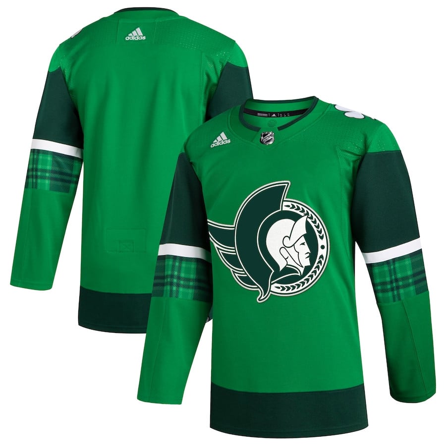 Ottawa Senators 2023 St. Patrick's Day Primegreen Men Hockey Jersey - Kelly Green - JS961 