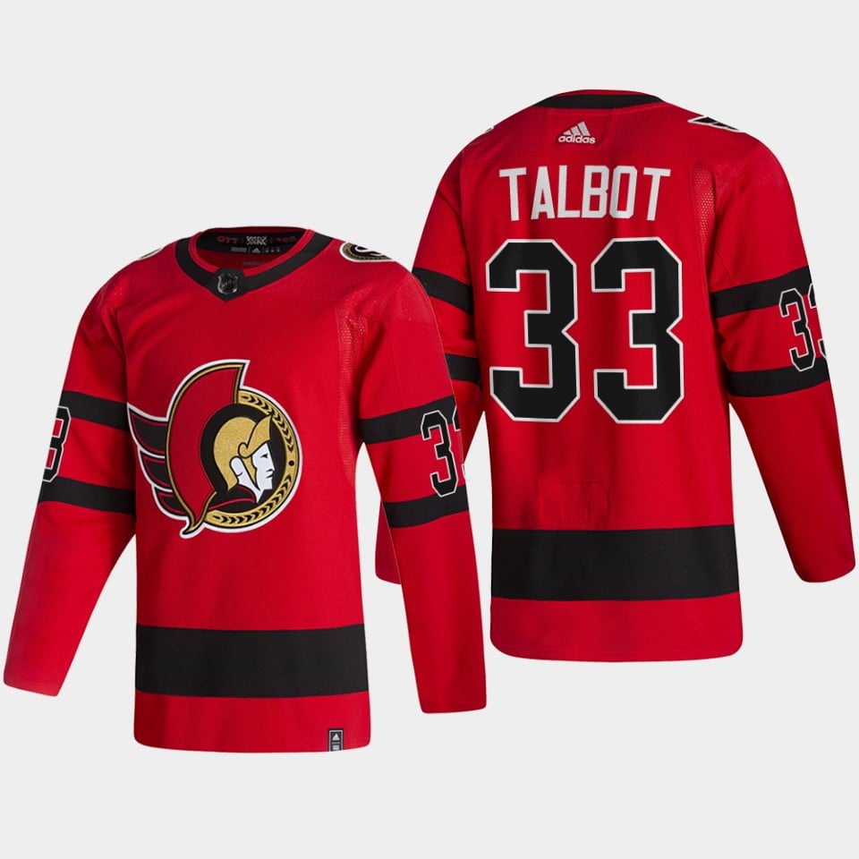 Ottawa Senators Cam Talbot 33 Reverse Retro Red 2022 Hockey Jersey - JS702 