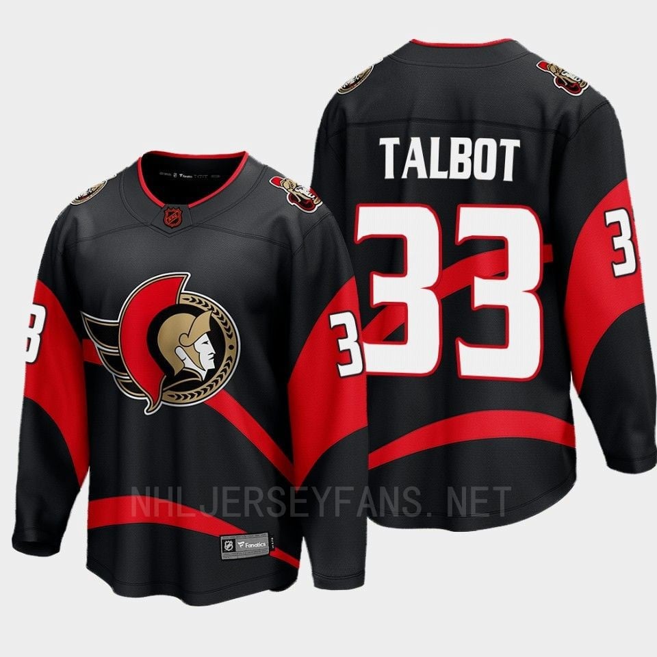 Ottawa Senators Cam Talbot 33 Special Edition 2.0 Black Hockey Jersey Breakaway Player - JS147 