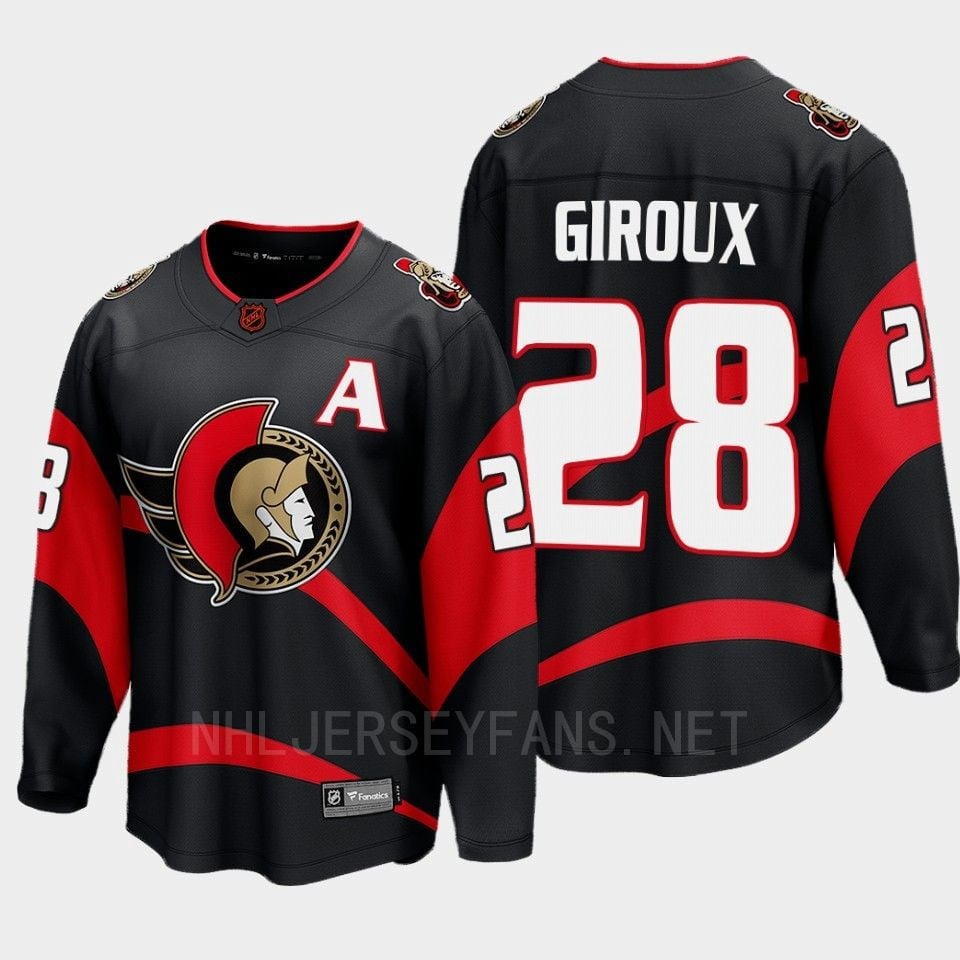 Ottawa Senators Claude Giroux 28 Special Edition 2.0 Black Hockey Jersey Breakaway Player - JS202 