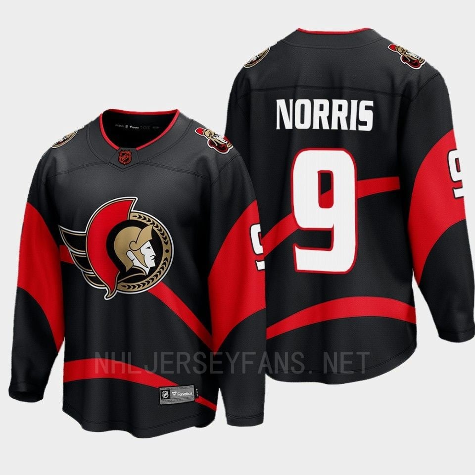 Ottawa Senators Josh Norris 39 Special Edition 2.0 Black Hockey Jersey Breakaway Player - JS456 