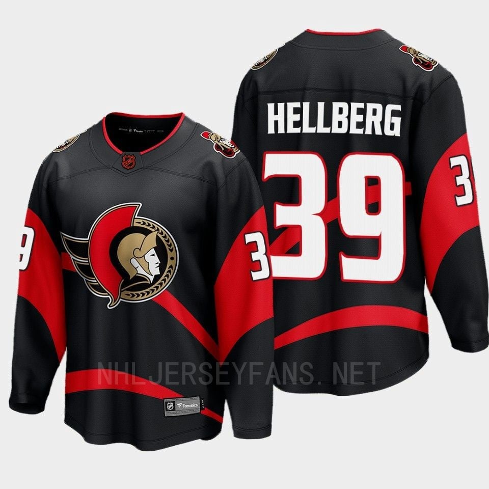 Ottawa Senators Magnus Hellberg 39 Special Edition 2.0 Black Hockey Jersey Breakaway Player - JS473 