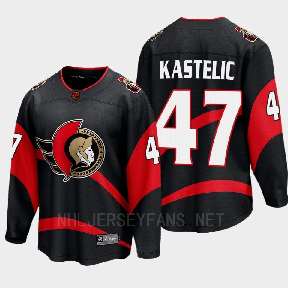 Ottawa Senators Mark Kastelic 47 Special Edition 2.0 Breakaway Player Black Hockey Jersey - JS676 