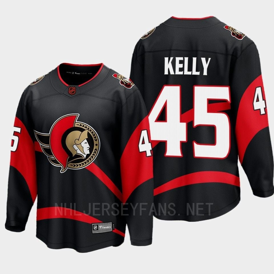 Ottawa Senators Parker Kelly 45 Special Edition 2.0 Black Hockey Jersey 2022 Breakaway Player - JS676 