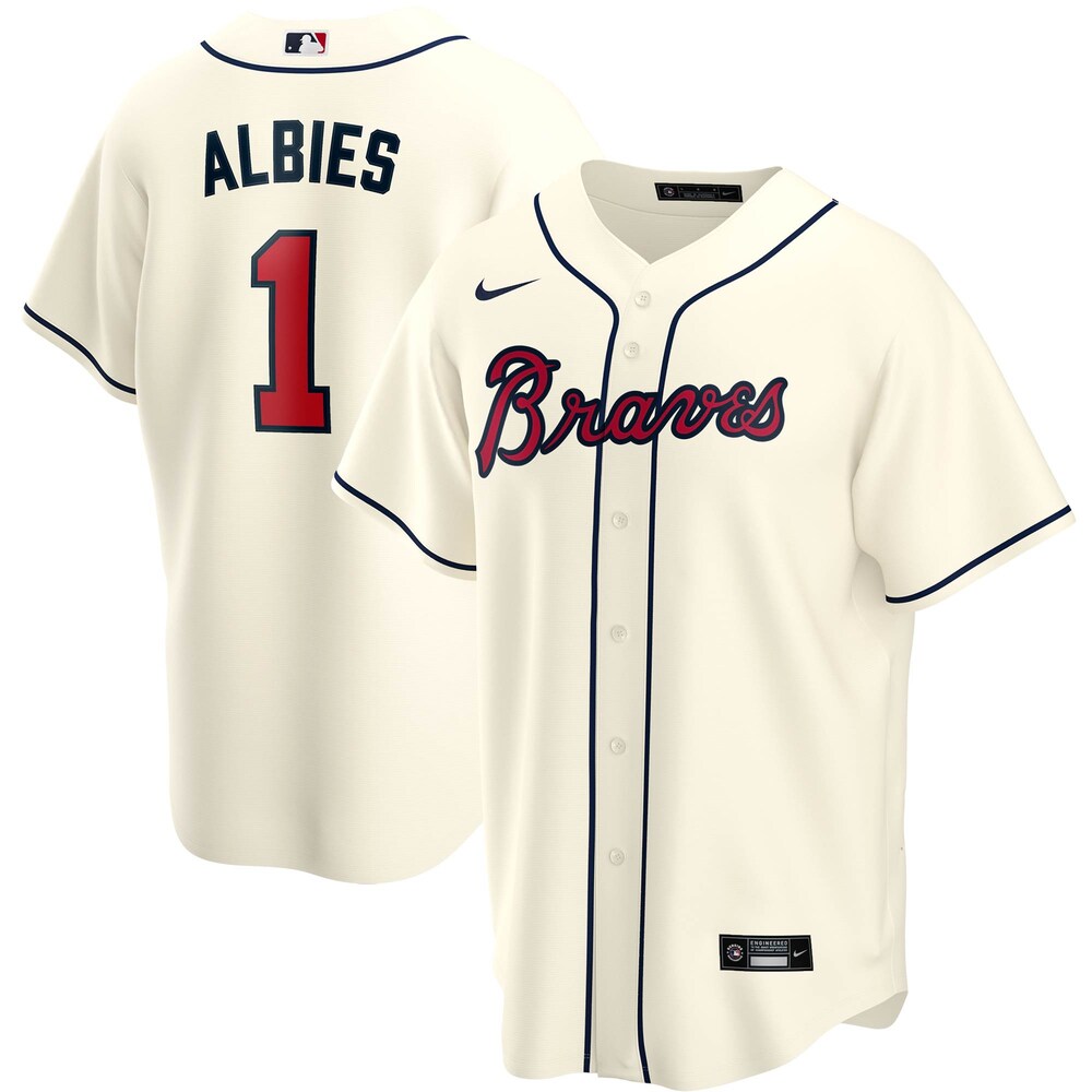 Ozzie Albies Atlanta Braves Alternate 2020 Player Baseball Jersey - Cream