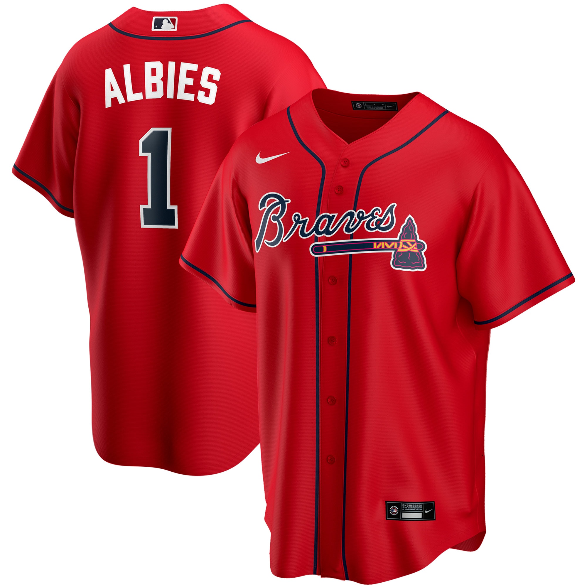 Ozzie Albies Atlanta Braves Alternate Replica Player Name Baseball Jersey – Red