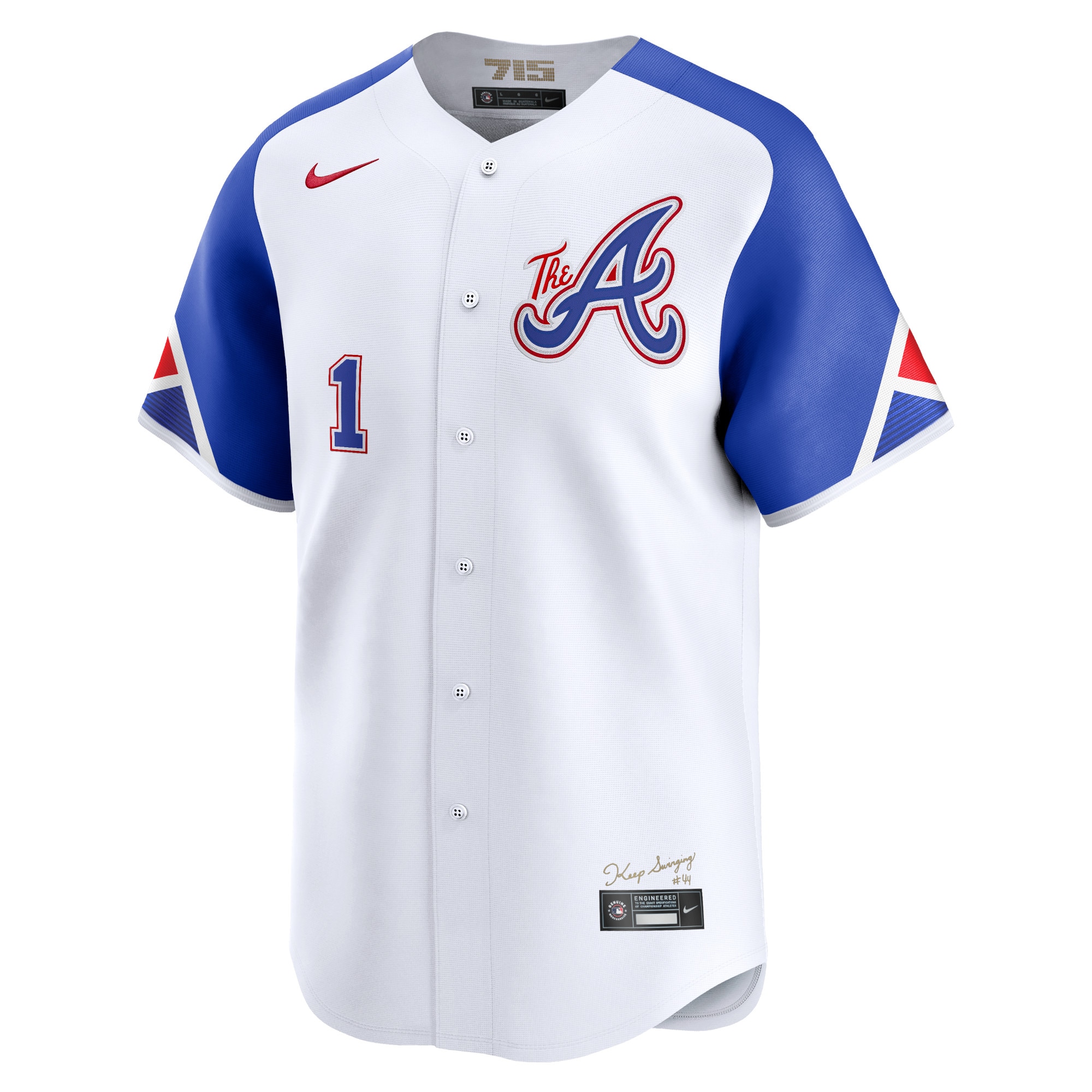 Alternative view of Ozzie Albies Atlanta Braves City Connect Limited Player Baseball Jersey - White