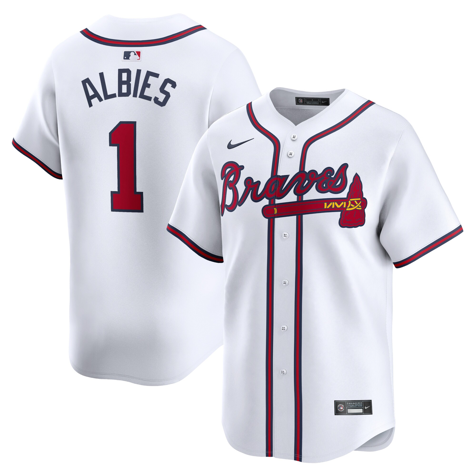 Ozzie Albies Atlanta Braves Home Limited Player Baseball Jersey - White