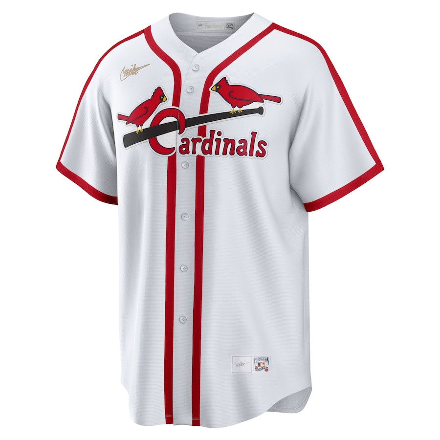 Alternative view of Ozzie Smith 1 St. Louis Cardinals Cooperstown Collection Home Baseball Jersey - White 