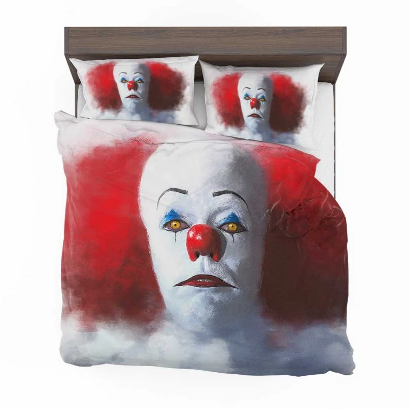 Alternative view of Painting Of Pennywise In It Movie Bedding Set - Custom Bedding Set