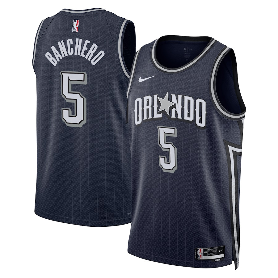 Paolo Banchero 5 Orlando Magic 2023/24 City Edition Swingman Basketball Jersey - Navy - JS569 