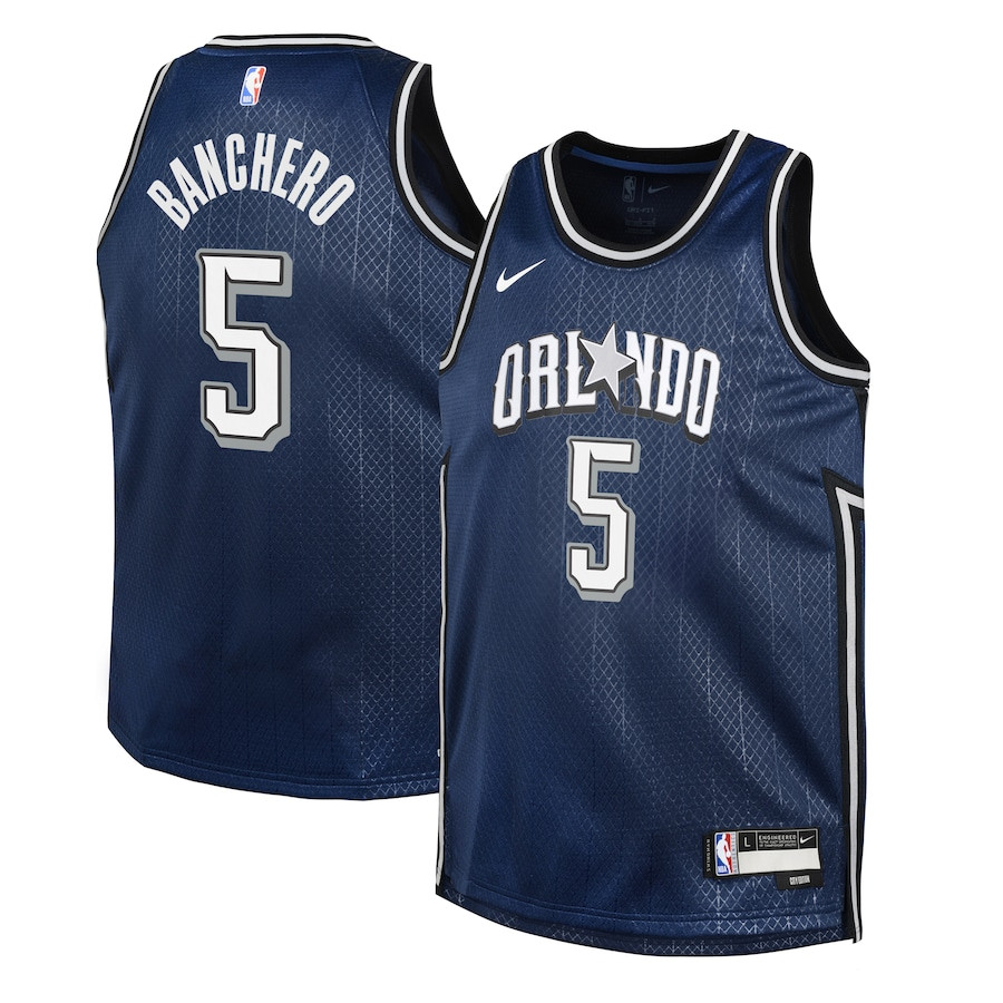 Paolo Banchero 5 Orlando Magic 2023/24 City Edition Swingman YOUTH Basketball Jersey - Navy - JS726 