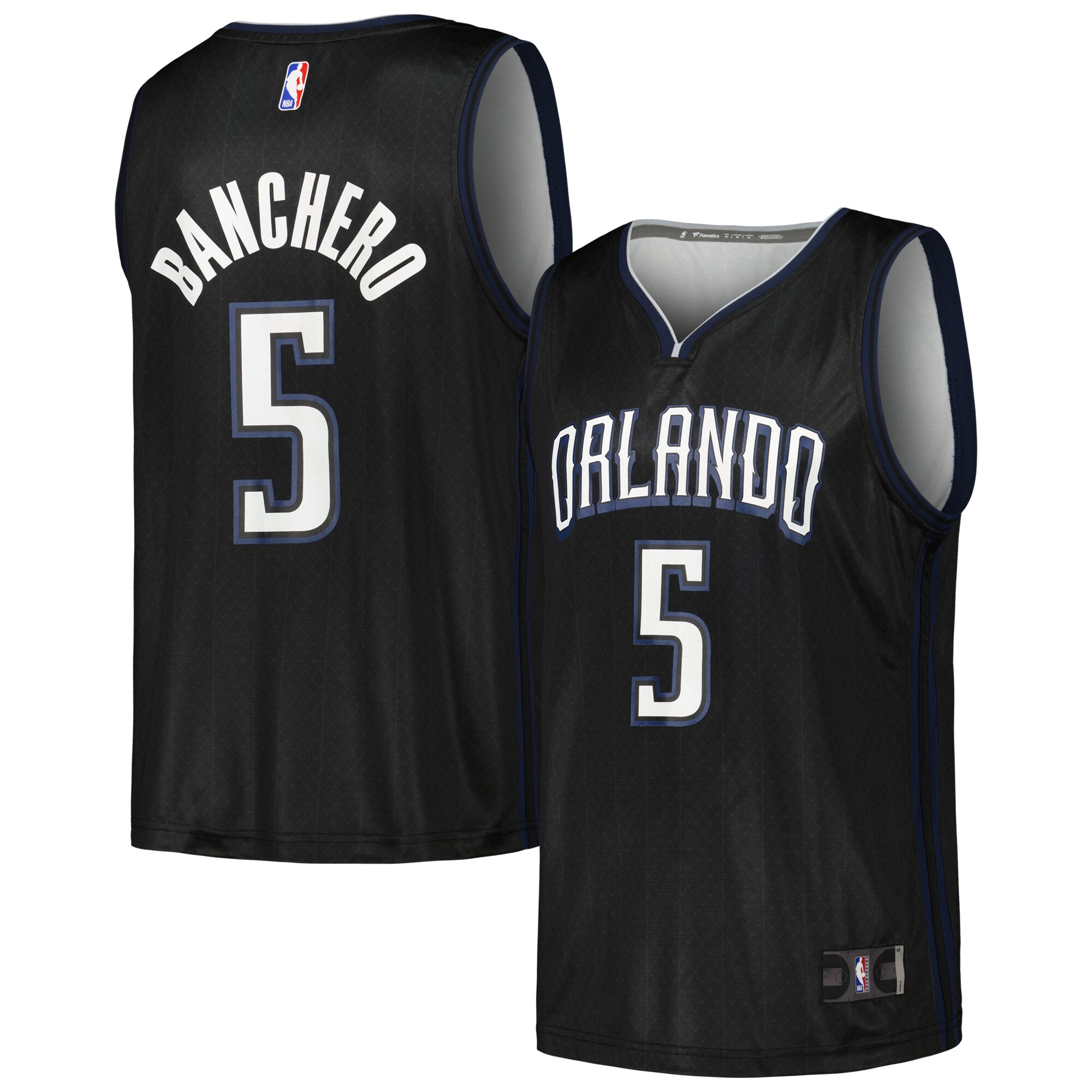 Alternative view of Paolo Banchero Orlando Magic Fanatics Branded 2022/23 Fastbreak Basketball Jersey - City Edition - Black