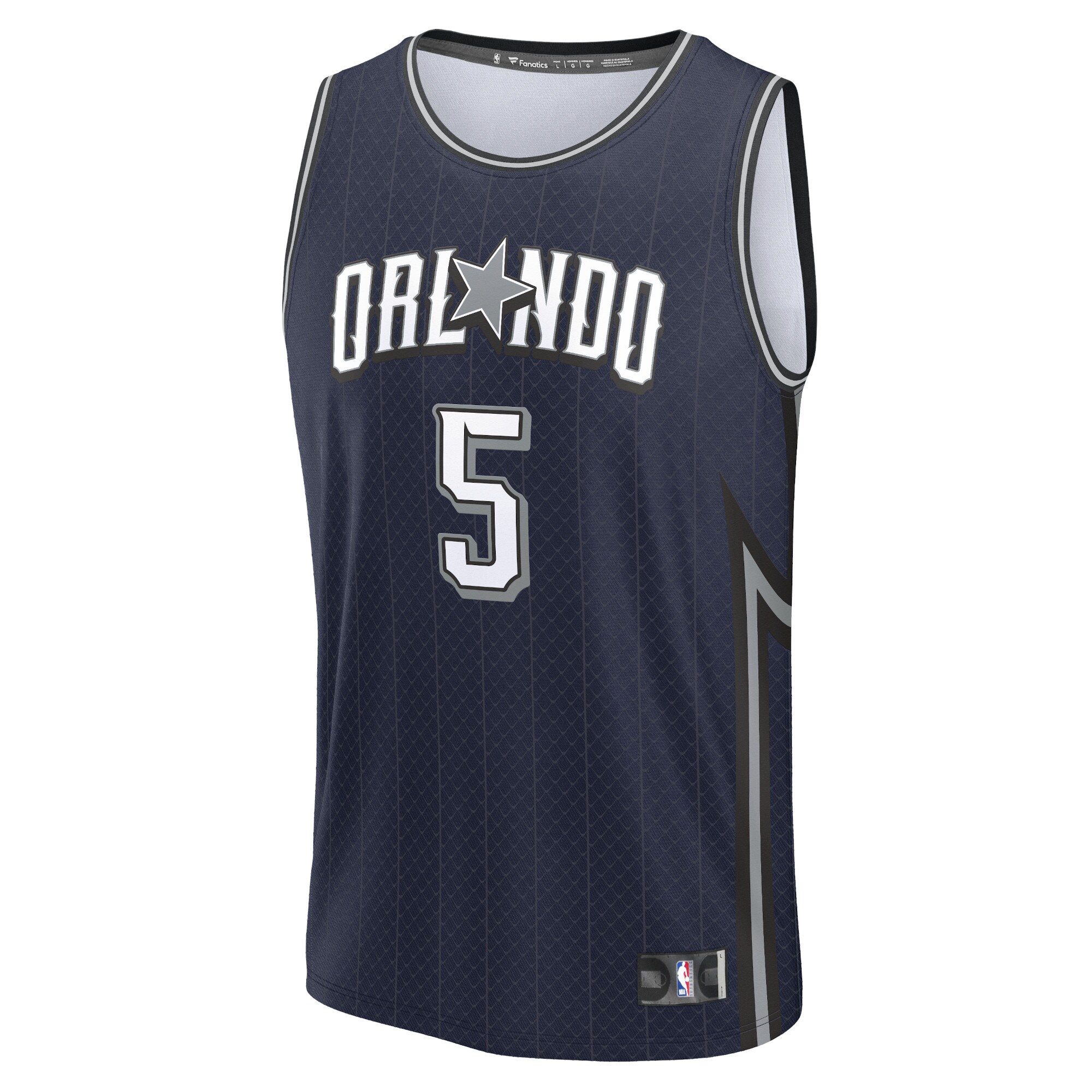 Alternative view of Paolo Banchero Orlando Magic Fanatics Fast Break Basketball Jersey - Navy - City Edition