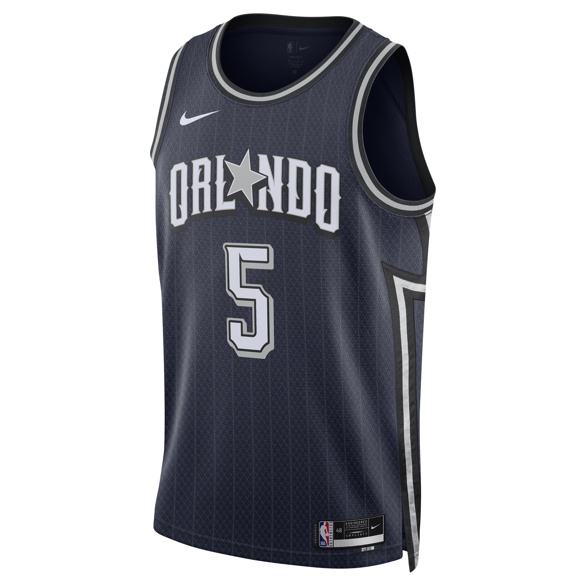 Alternative view of Paolo Banchero Orlando Magic Unisex 2023/24 Swingman Jersey - Navy - City Edition