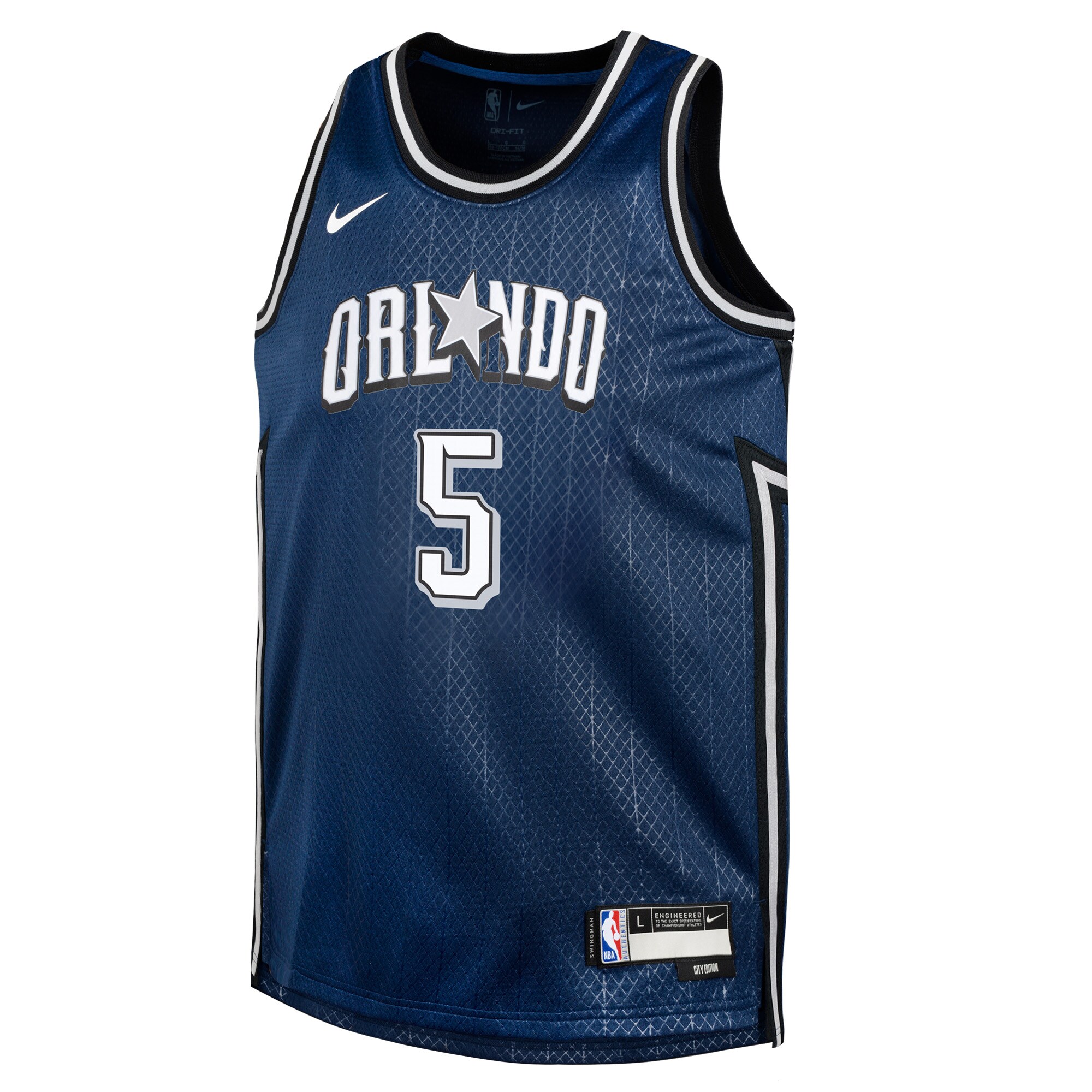 Alternative view of Paolo Banchero Orlando Magic Youth Swingman Replica Jersey - City Edition - Navy