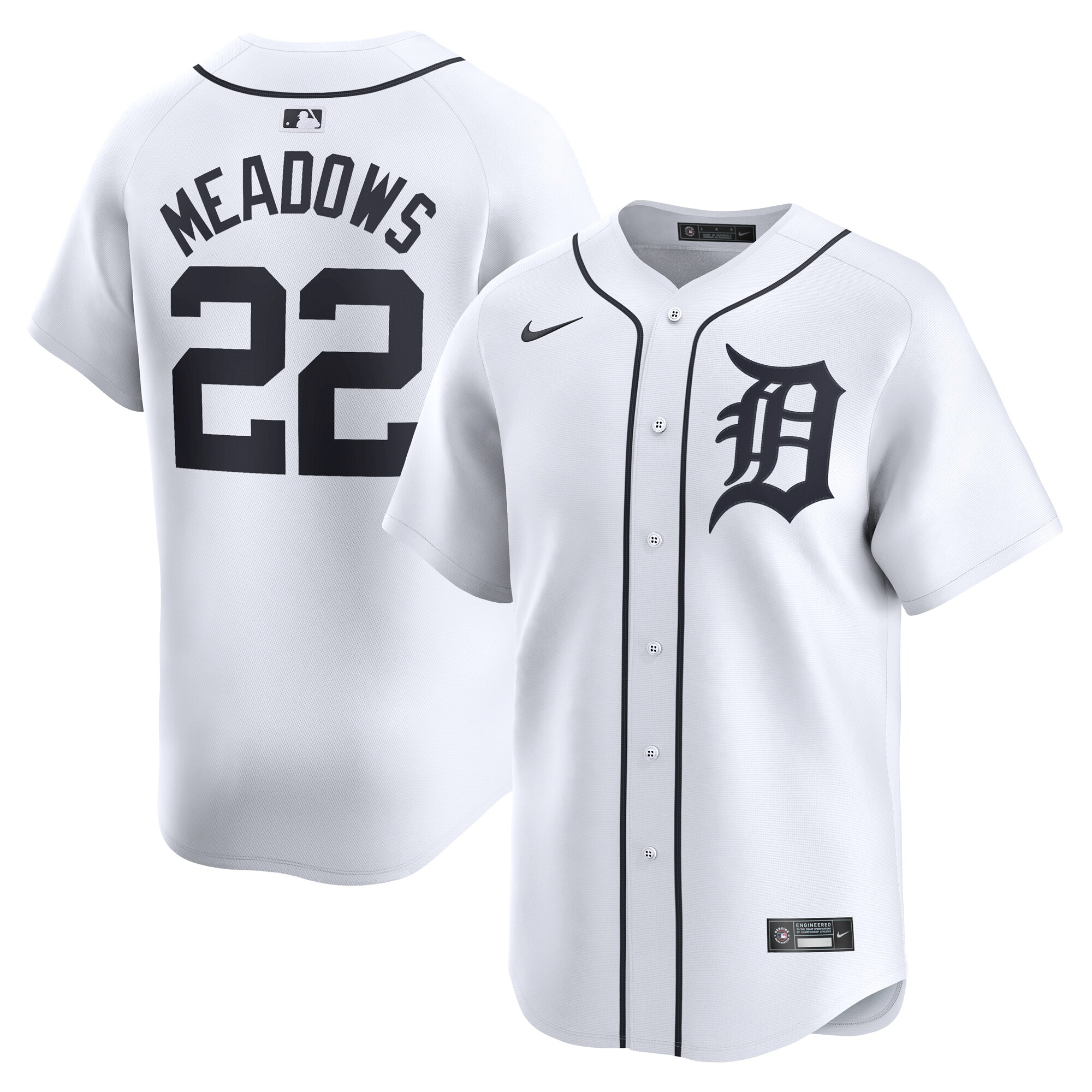 Parker Meadows Detroit Tigers Home Limited Player Baseball Jersey - White