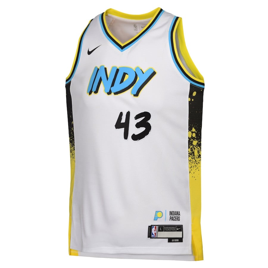 Alternative view of Pascal Siakam 43 Indiana Pacers 2024/25 Swingman Player YOUTH Basketball Jersey - City Edition - White - JS765 