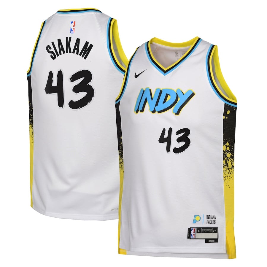 Pascal Siakam 43 Indiana Pacers 2024/25 Swingman Player YOUTH Basketball Jersey - City Edition - White - JS765 