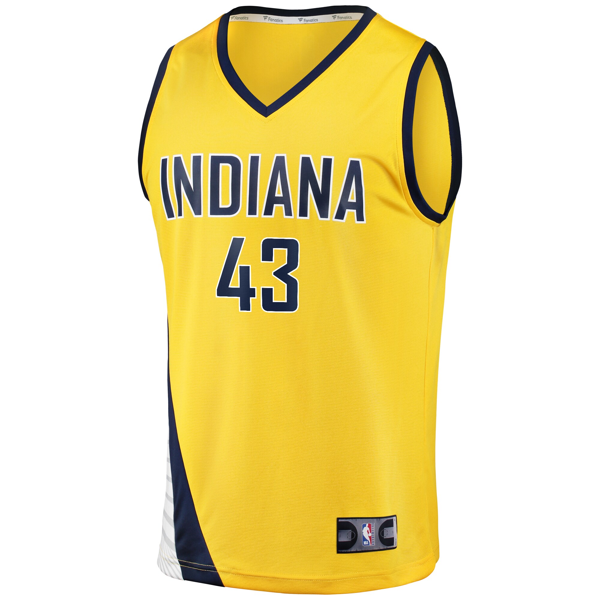 Alternative view of Pascal Siakam Indiana Pacers Fanatics Youth Fast Break Player Basketball Jersey - Statement Edition - Gold