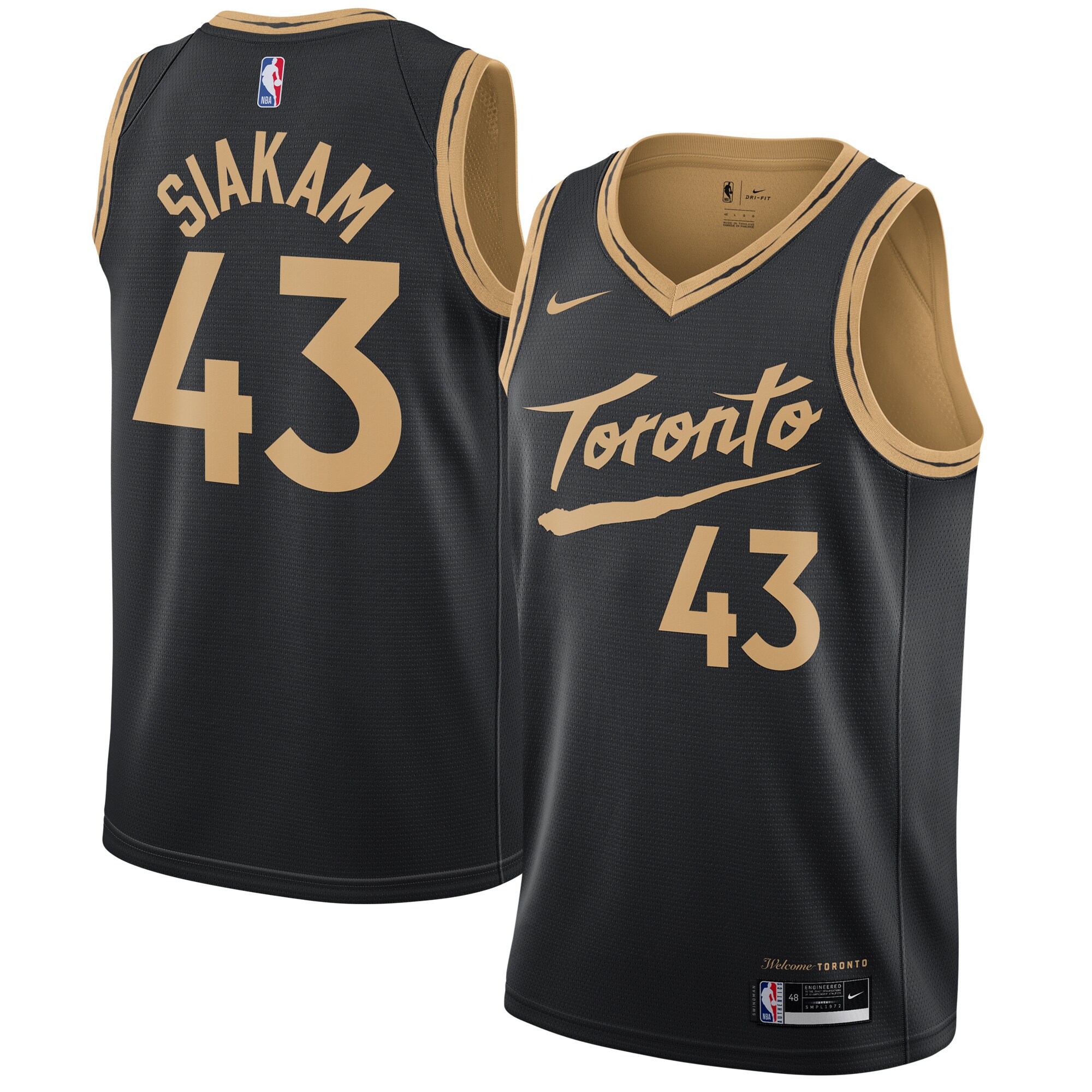 Pascal Siakam Toronto Raptors 2020/21 Swingman Basketball Jersey Black - City Edition