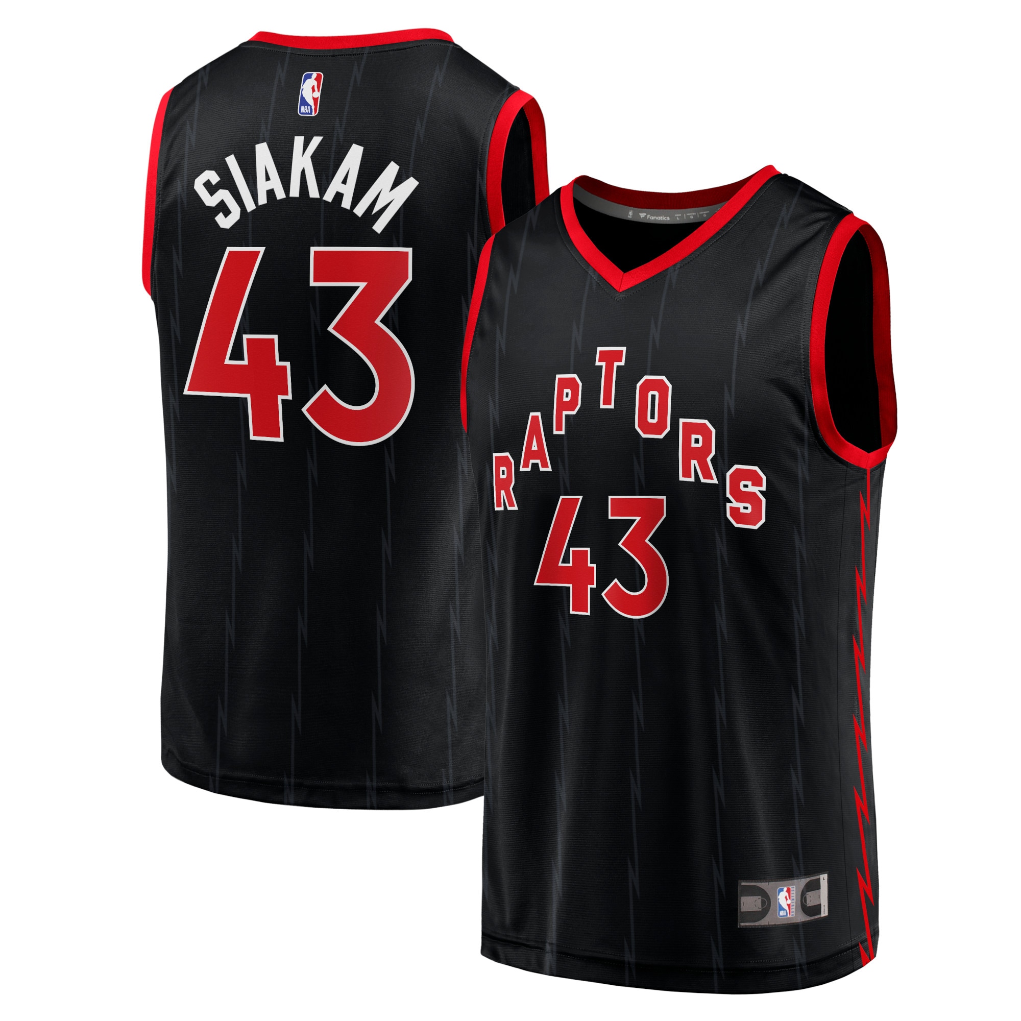Pascal Siakam Toronto Raptors Fanatics Fast Break Replica Basketball Jersey Black - Statement Edition