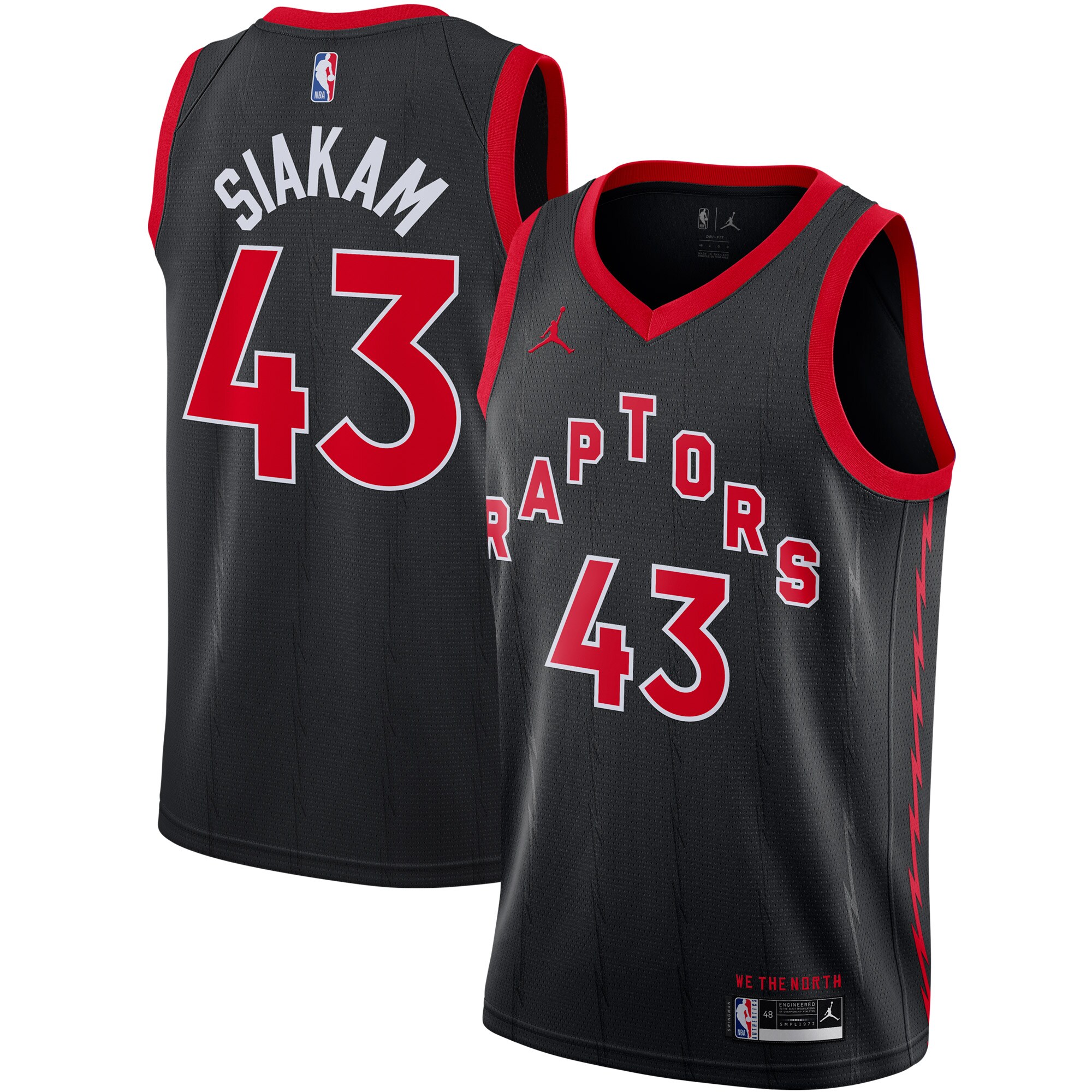 Pascal Siakam Toronto Raptors Jordan Brand 2020/21 Swingman Basketball Jersey – Statement Edition – Black