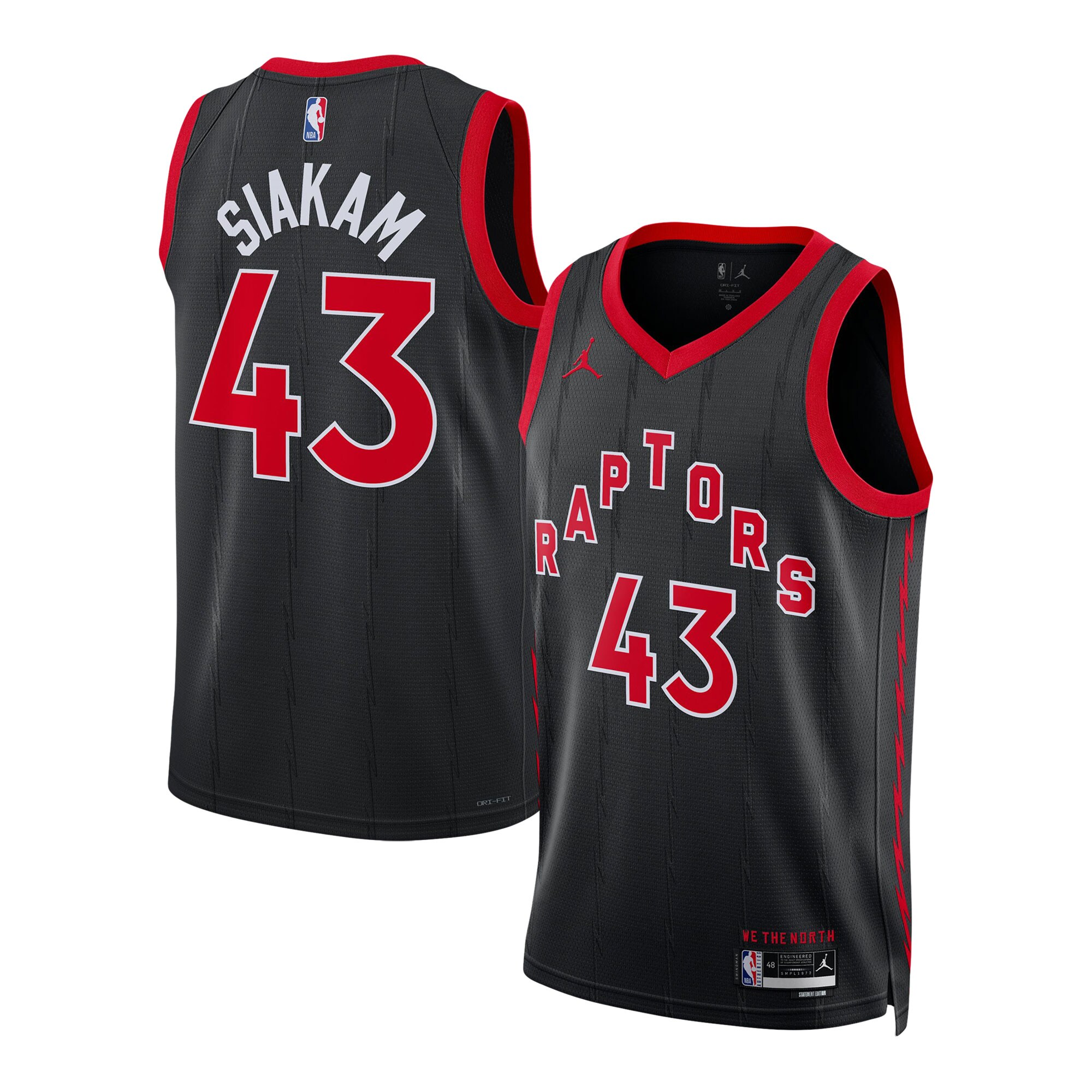 Pascal Siakam Toronto Raptors Jordan Brand Unisex Swingman Basketball Jersey - Statement Edition - Black