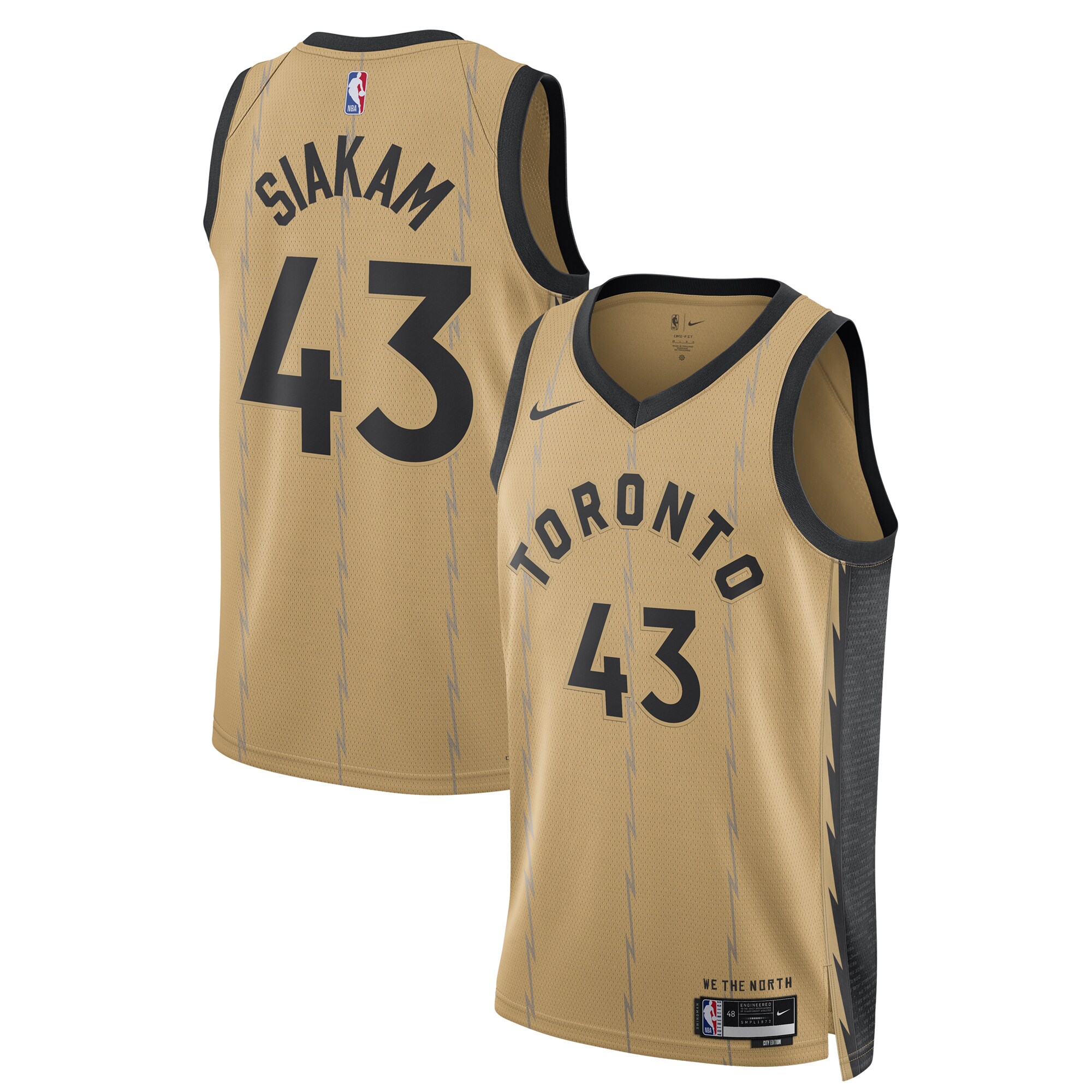 Pascal Siakam Toronto Raptors Unisex 2023/24 Swingman Basketball Jersey - Gold - City Edition