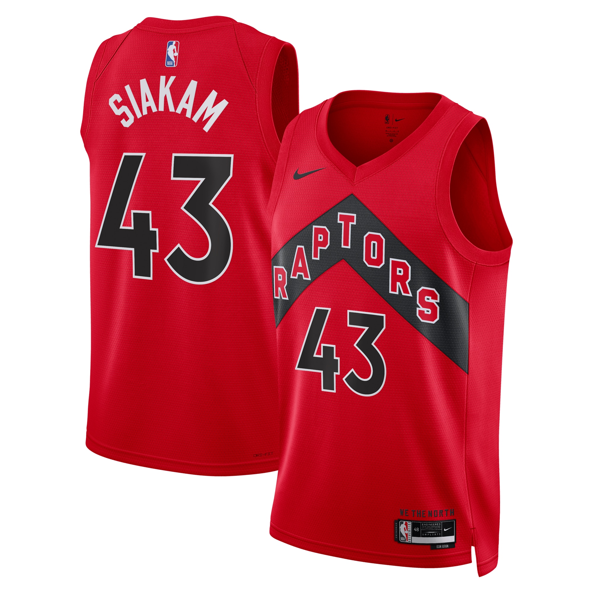 Pascal Siakam Toronto Raptors Unisex Swingman Basketball Jersey – Icon Edition – Red