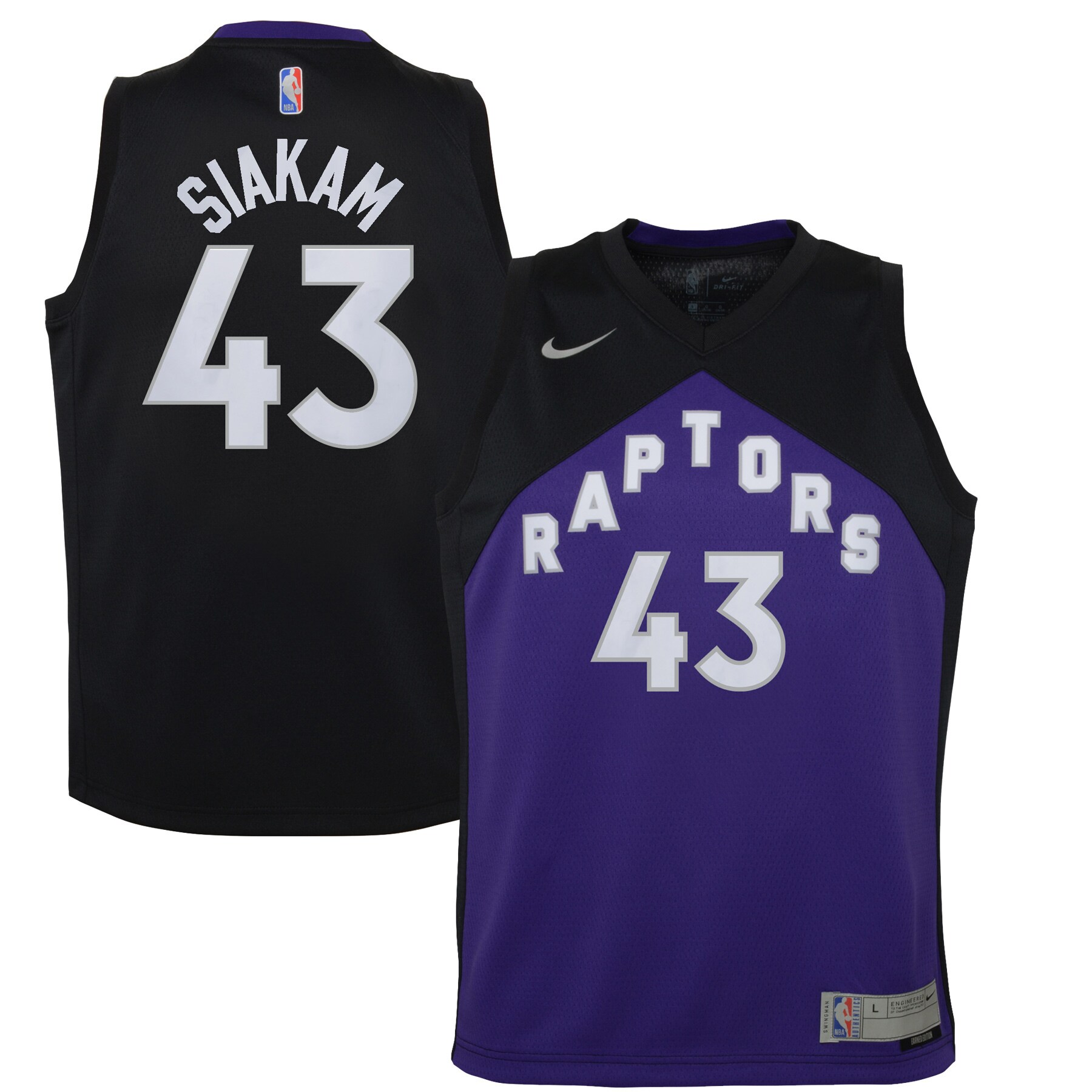 Pascal Siakam Toronto Raptors Youth 2020/21 Swingman Player Basketball Jersey Black/purple – Earned Edition