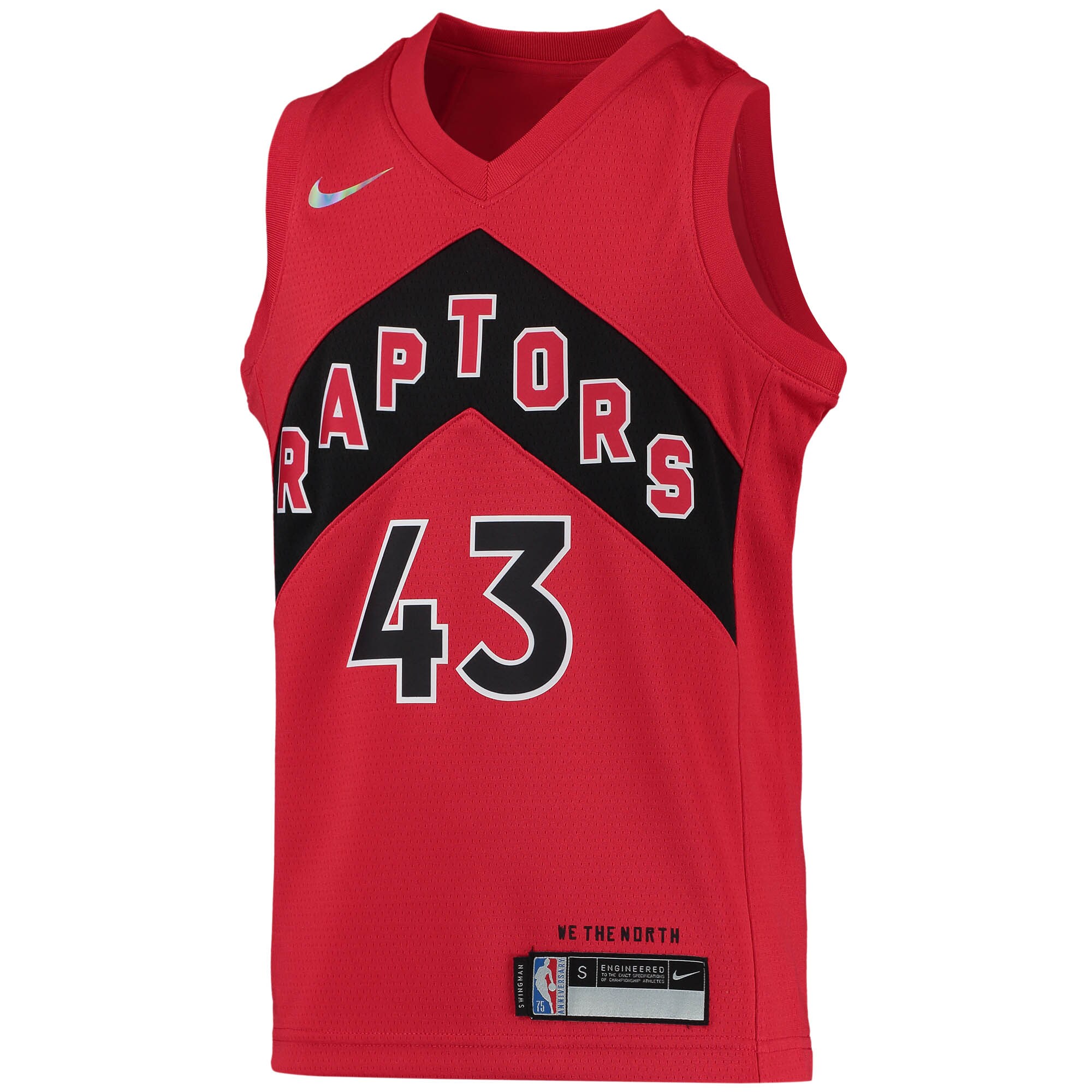 Alternative view of Pascal Siakam Toronto Raptors Youth 2021/22 Diamond Swingman Basketball Jersey – Icon Edition – Red