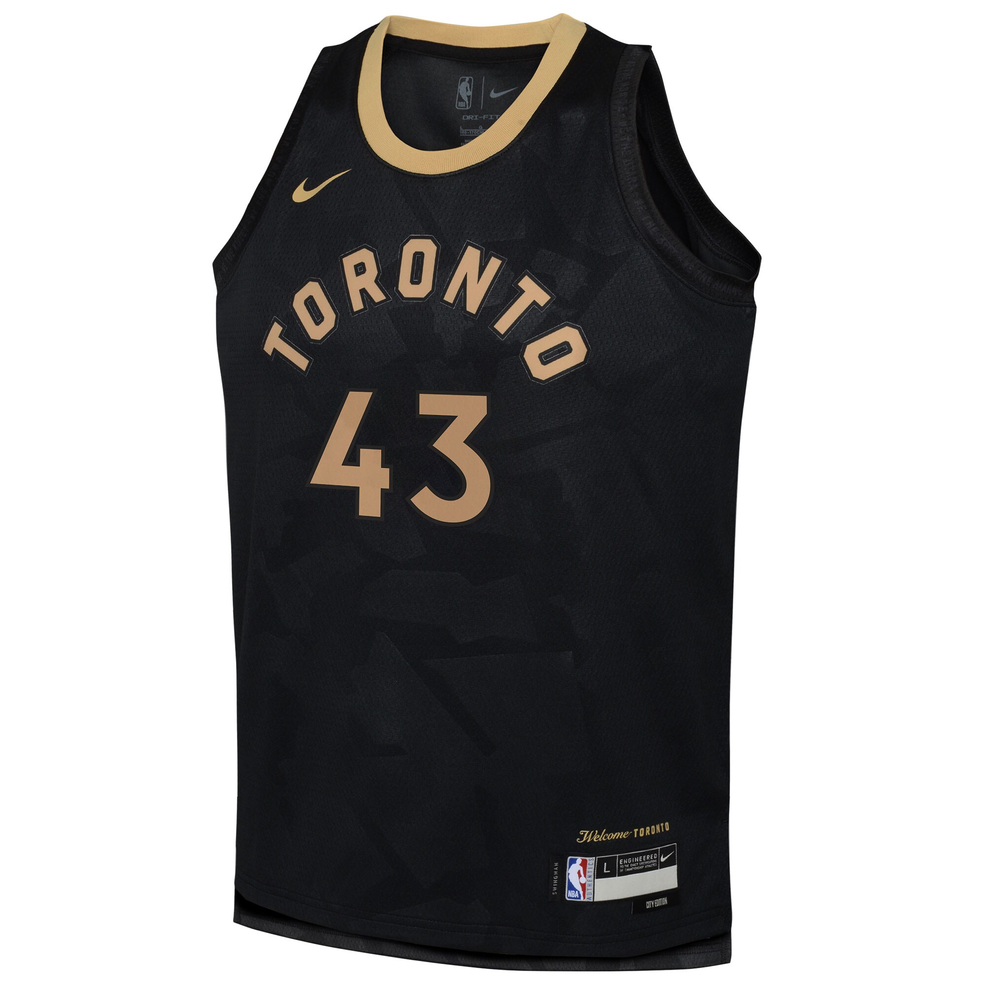 Alternative view of Pascal Siakam Toronto Raptors Youth 2022/23 Swingman Basketball Jersey – City Edition – Black