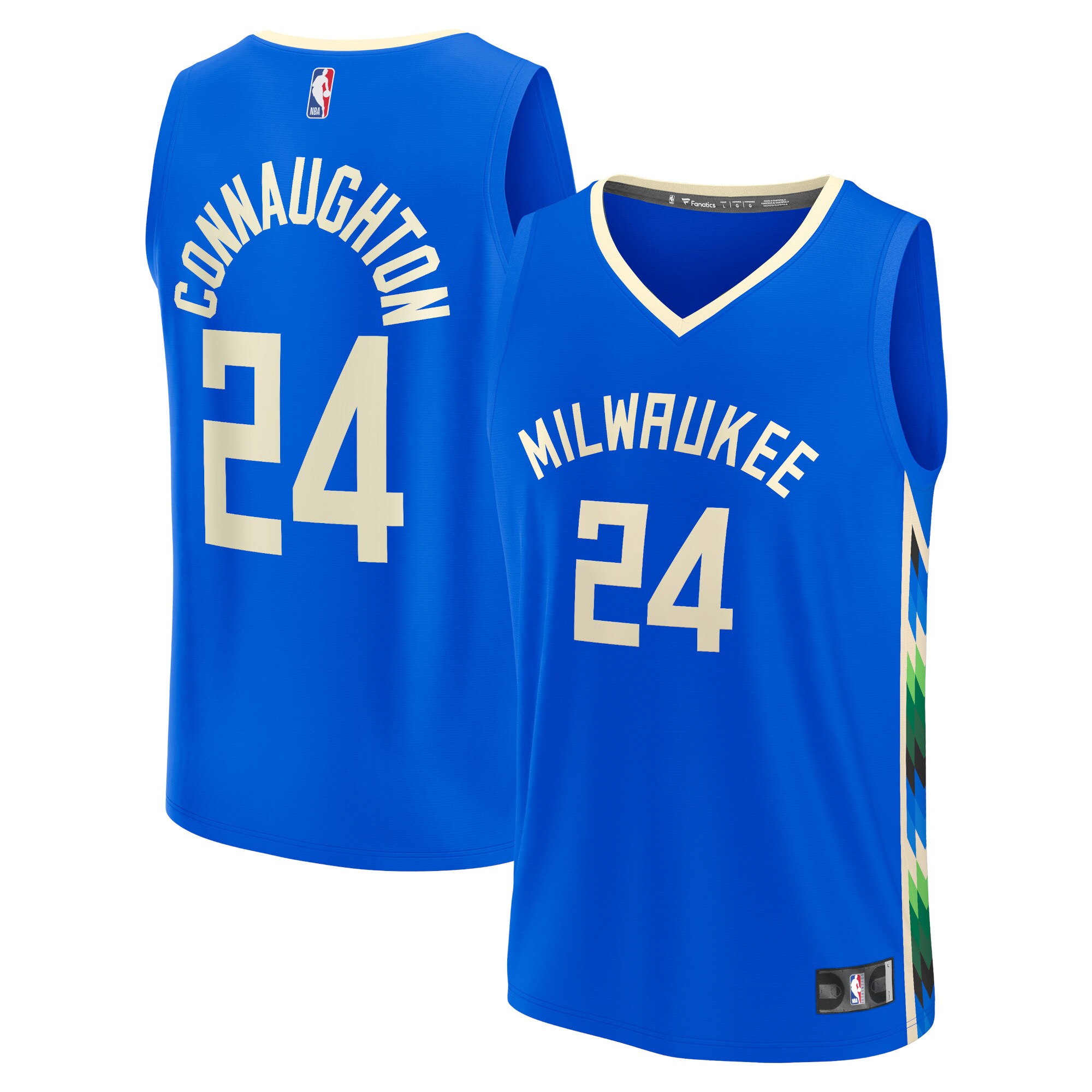 Alternative view of Pat Connaughton Milwaukee Bucks Fanatics Branded 2022/23 Fastbreak Basketball Jersey - City Edition - Royal
