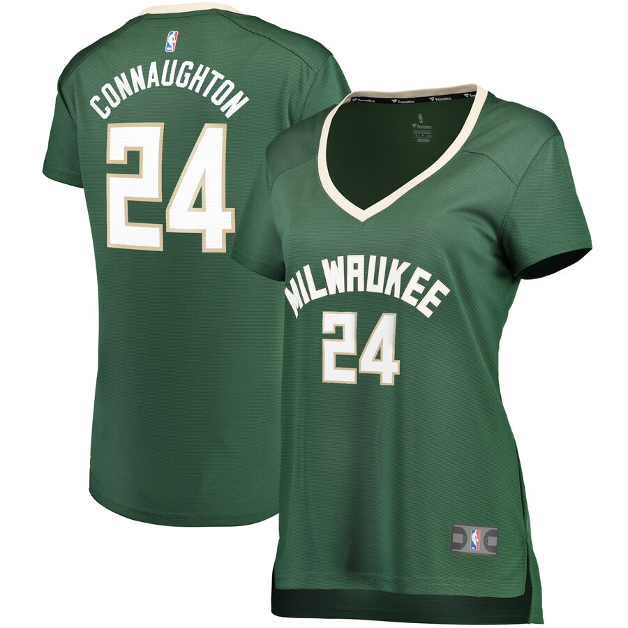 Pat Connaughton Milwaukee Bucks Fanatics Branded Women's Fast Break Replica Player Basketball Jersey - Icon Edition - Hunter Green