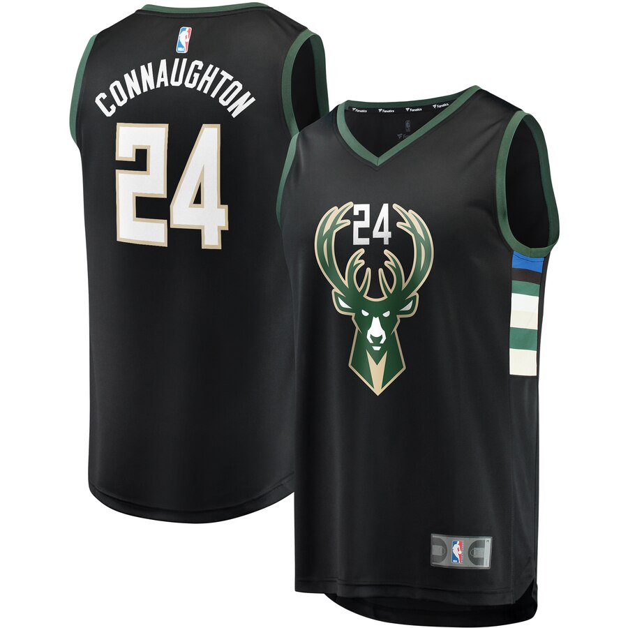 Pat Connaughton Milwaukee Bucks Fanatics Branded Youth Fast Break Replica Player Basketball Jersey - Statement Edition - Black