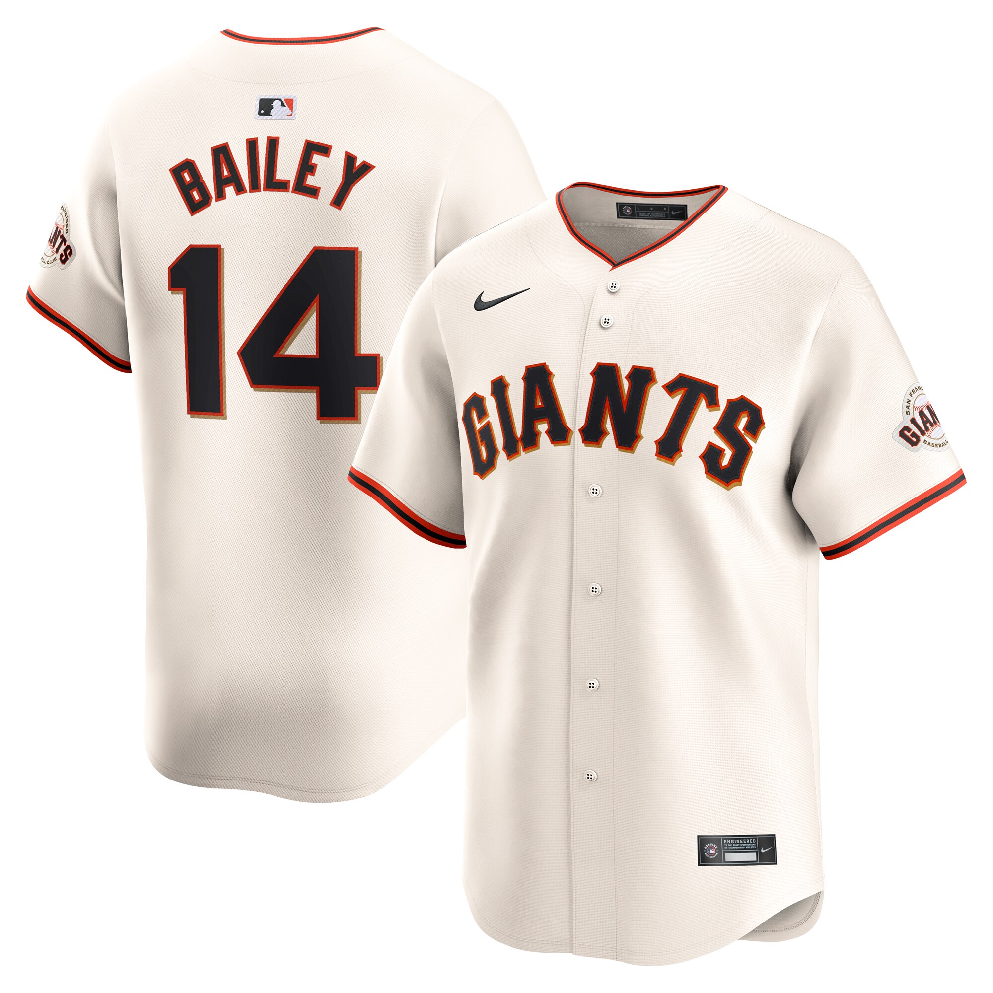 Patrick Bailey San Francisco Giants Home Limited Player Baseball Jersey - Cream