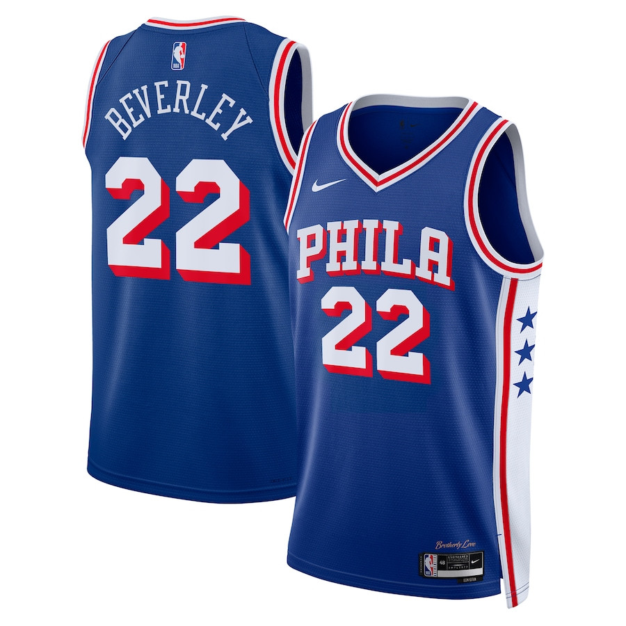 Patrick Beverley 22 Philadelphia 76ers 2023/24 Swingman Basketball Jersey - Icon Edition - Royal - JS722 