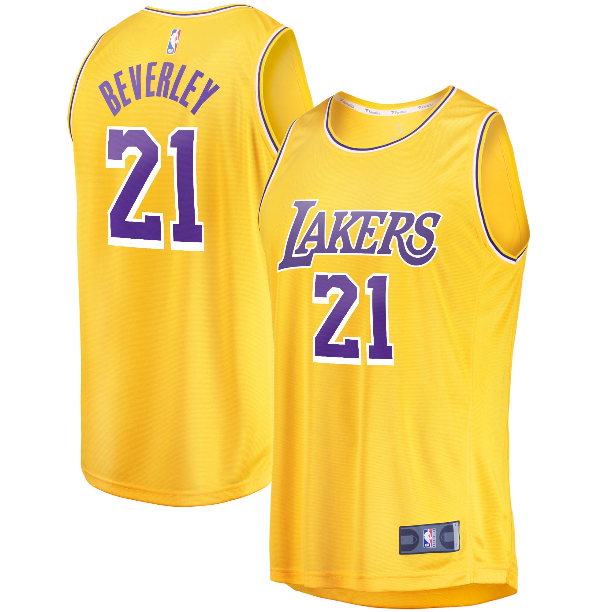 Patrick Beverly Los Angeles Lakers Fanatics Branded Fast Break Replica Basketball Jersey - Icon Edition - Gold