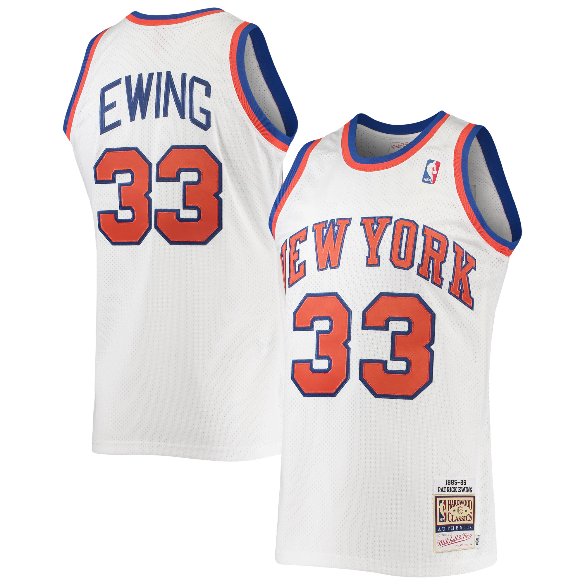 Patrick Ewing New York Knicks Mitchell & Ness Hardwood Classics Authentic 1985 Basketball Jersey - White