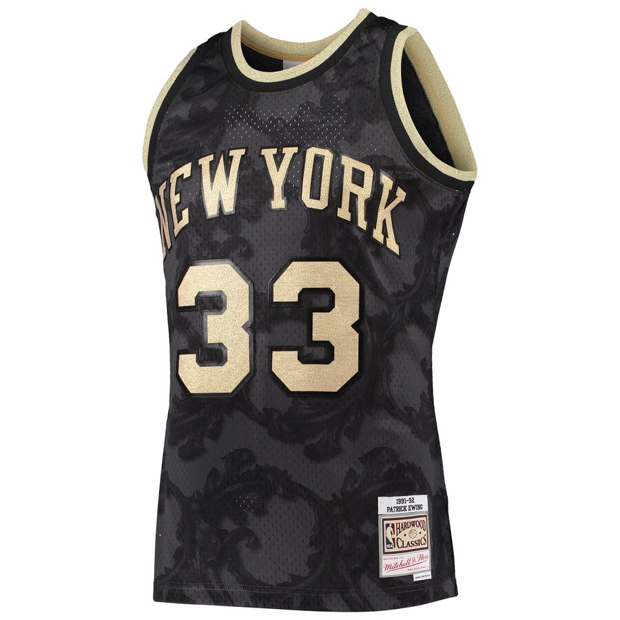 Alternative view of Patrick Ewing New York Knicks Mitchell & Ness 1991-92 Hardwood Classics Toile Swingman Basketball Jersey - Black