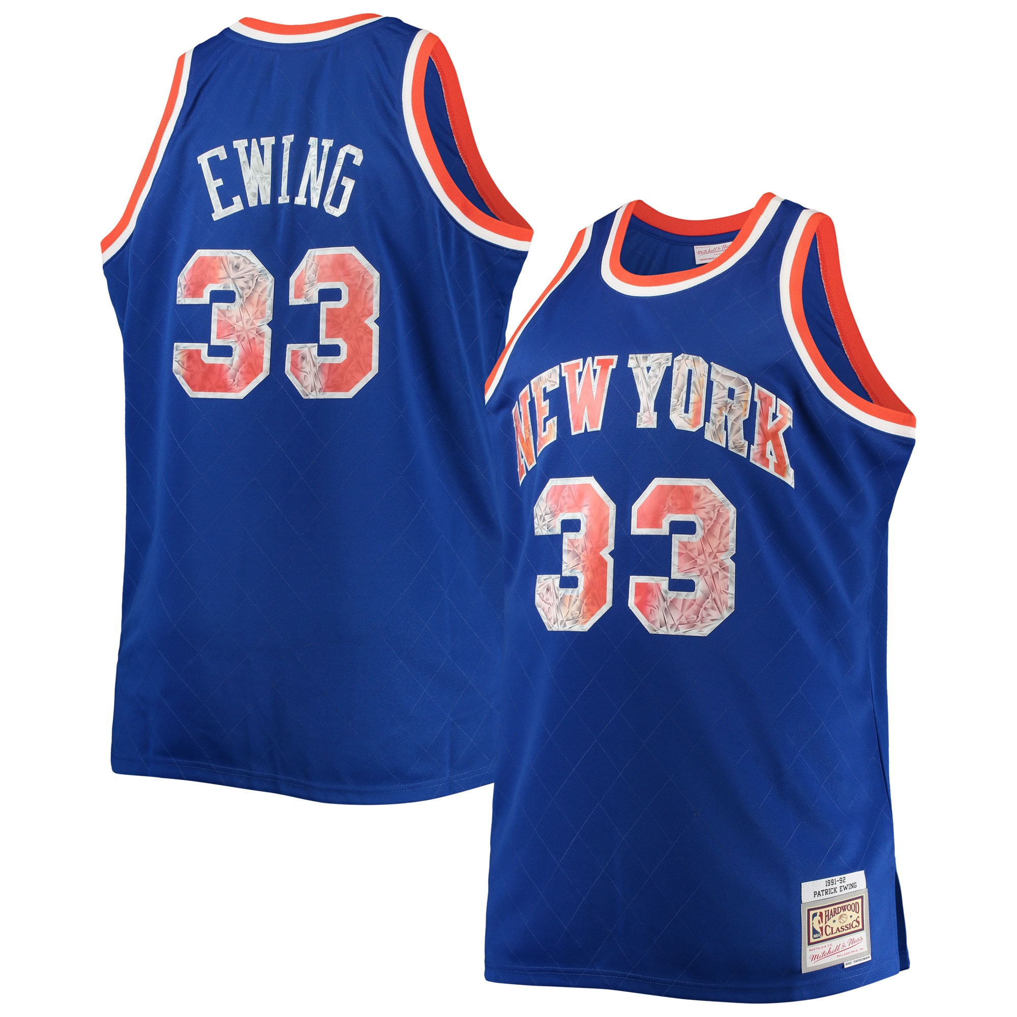 Patrick Ewing New York Knicks Mitchell & Ness Big & Tall 1991-92 Nba 75th Anniversary Diamond Swingman Basketball Jersey – Blue