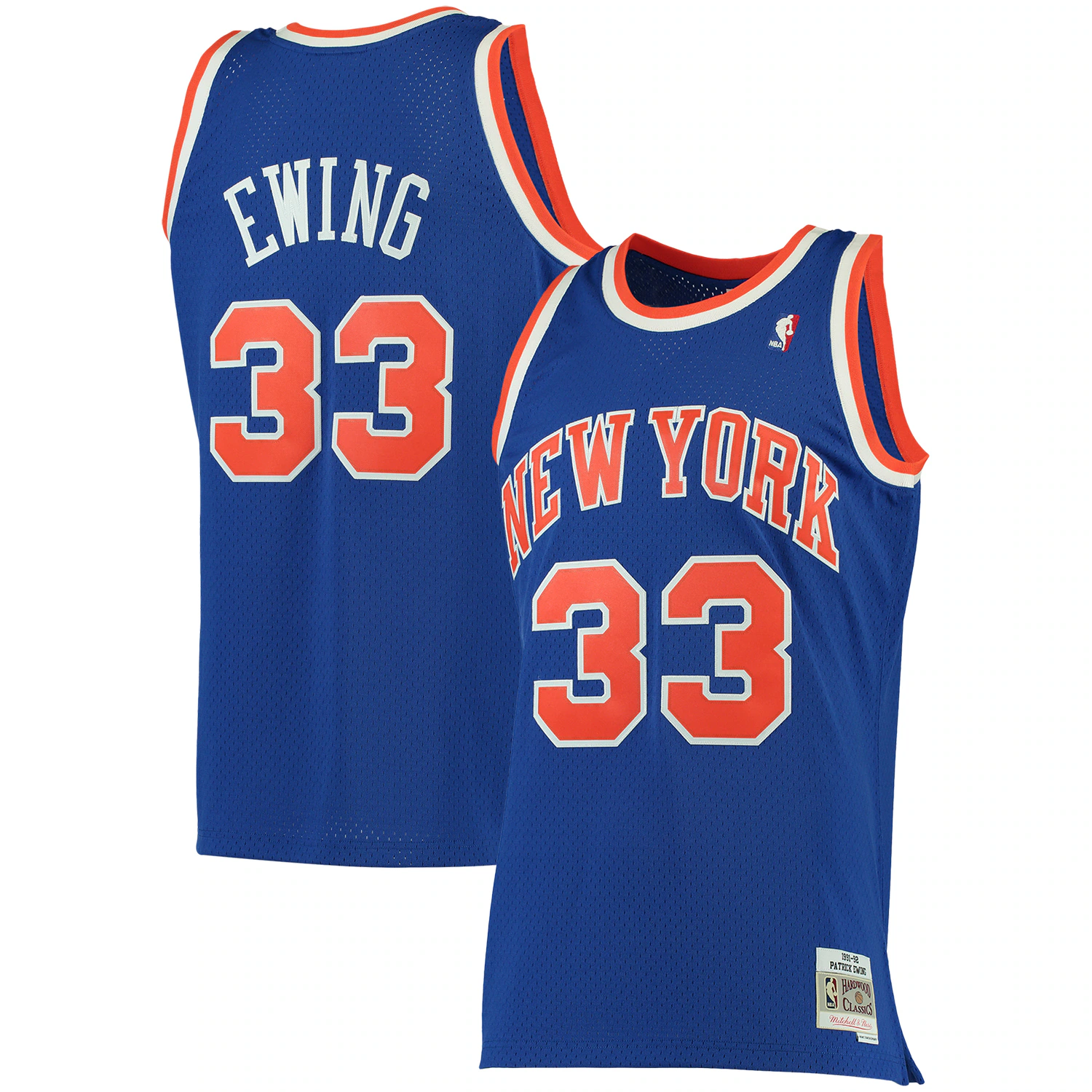 Patrick Ewing New York Knicks Mitchell & Ness Big & Tall Hardwood Classics Basketball Jersey - Blue