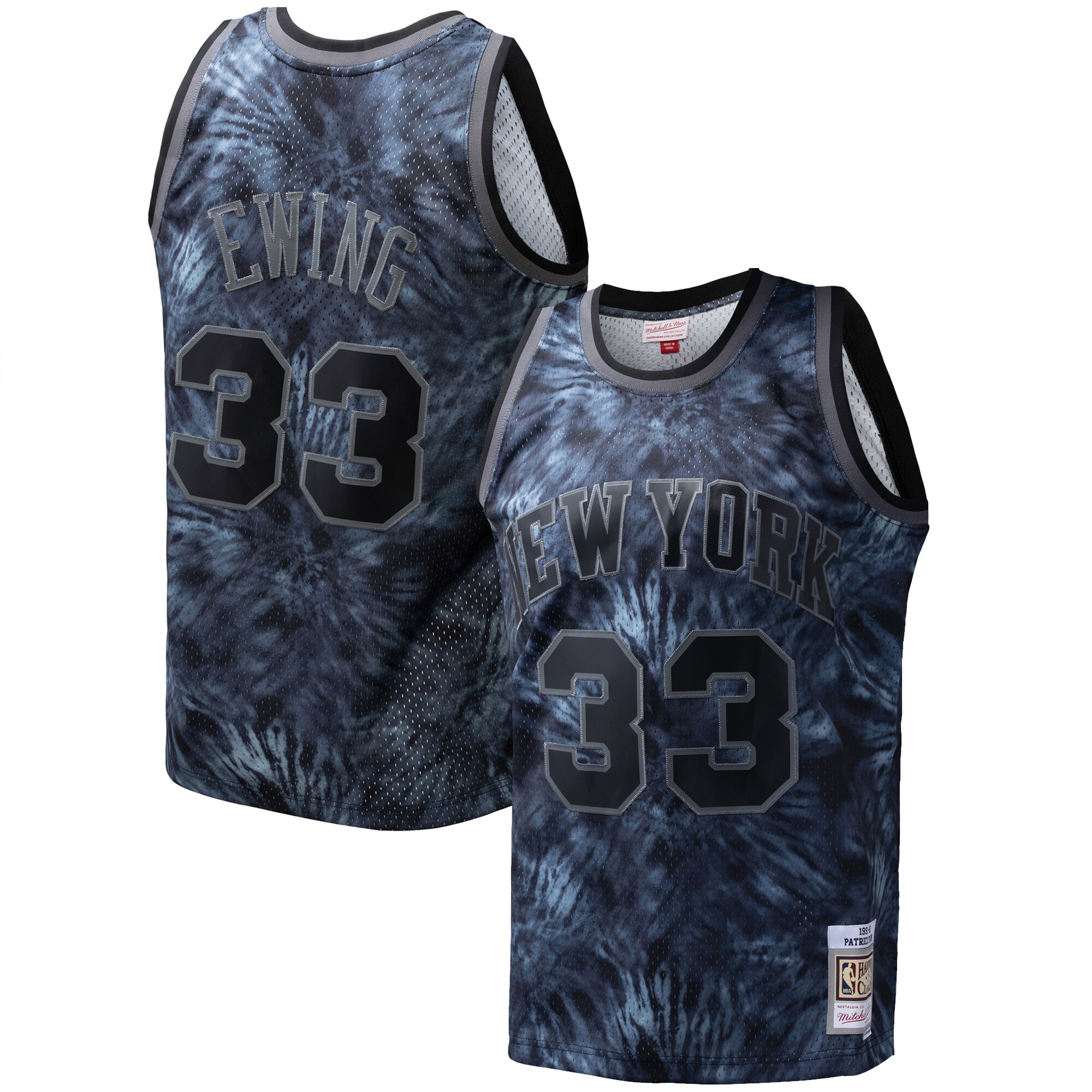 Patrick Ewing New York Knicks Mitchell & Ness Hardwood Classics 1991/92 Tie-dye Swingman Basketball Jersey - Black