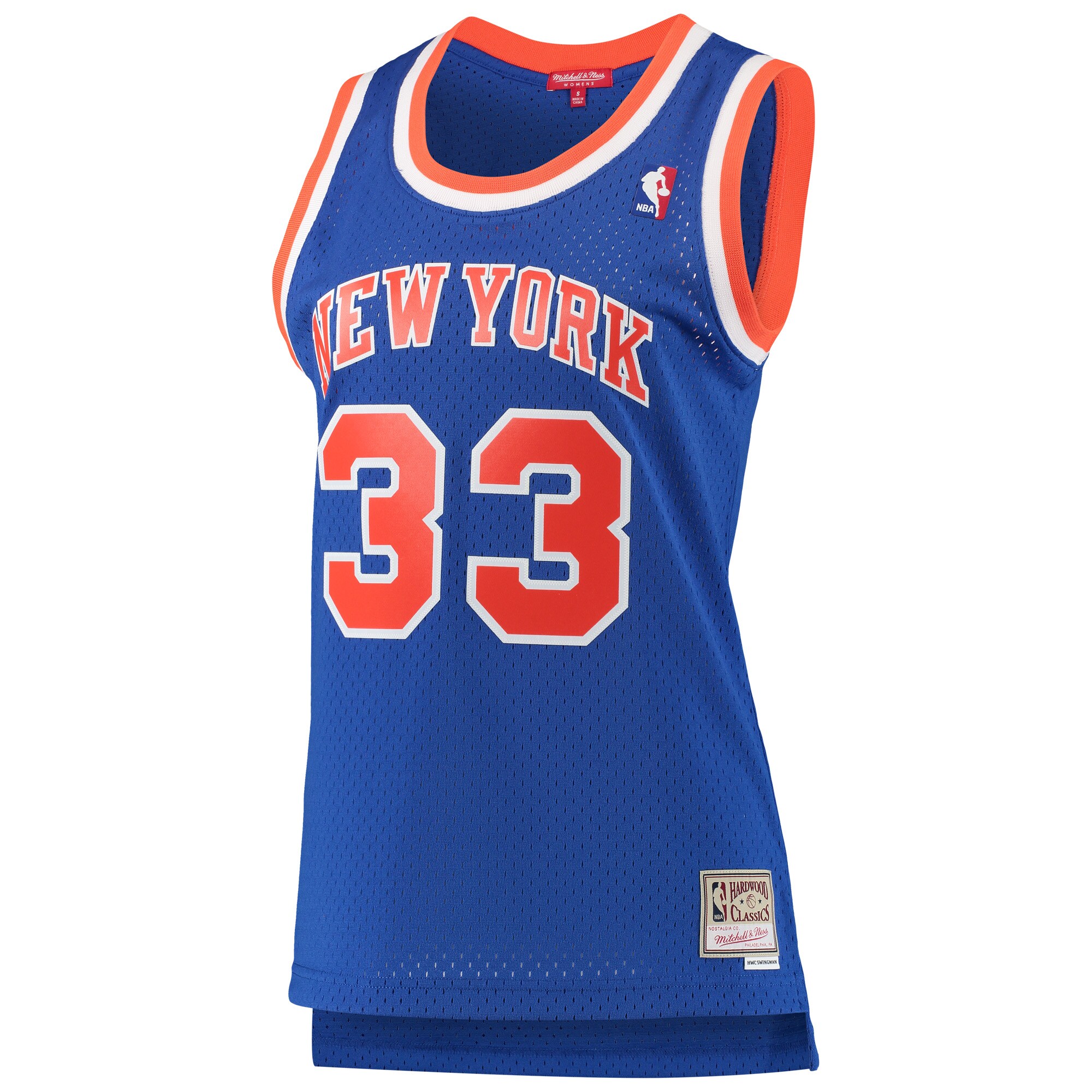 Alternative view of Patrick Ewing New York Knicks Mitchell & Ness Women's 1991/92 Hardwood Classics Swingman Basketball Jersey - Blue