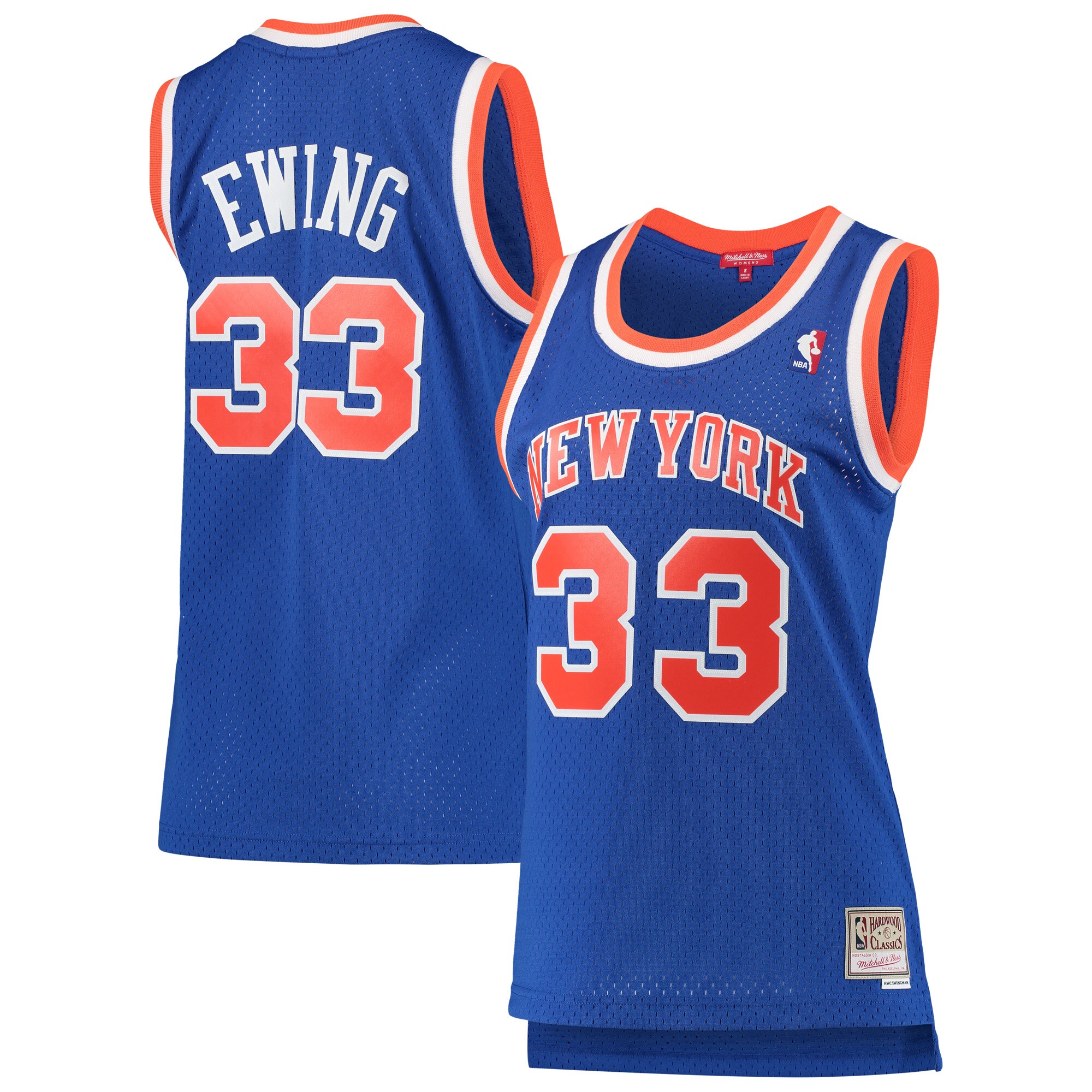 Patrick Ewing New York Knicks Mitchell & Ness Women's 1991/92 Hardwood Classics Swingman Basketball Jersey - Blue