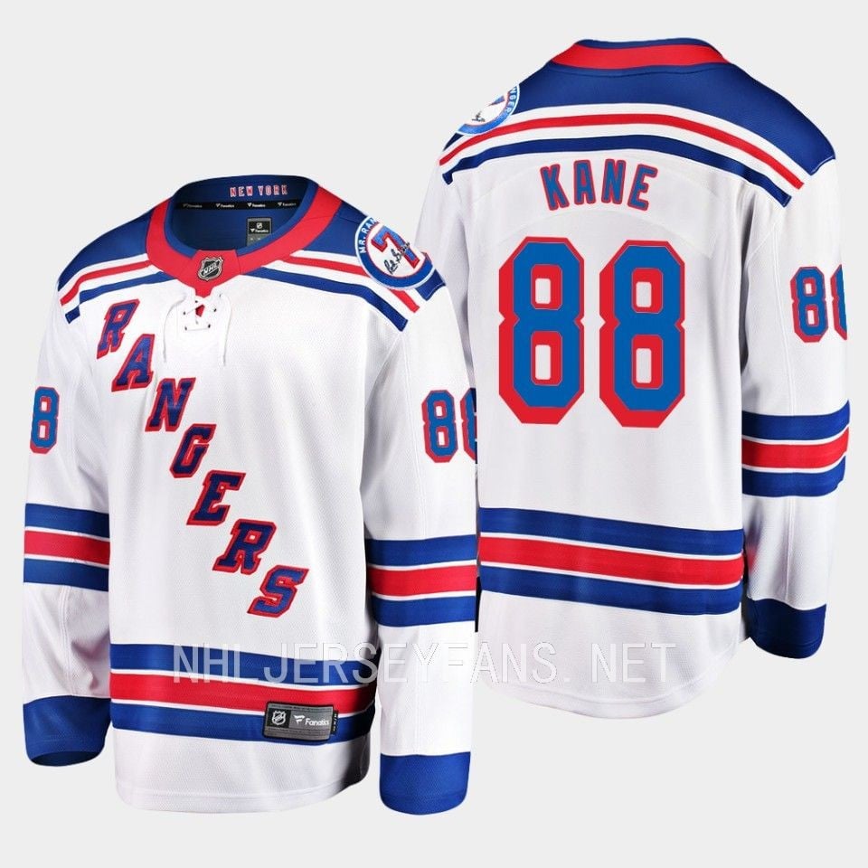 Patrick Kane 88 New York Rangers Away Breakaway Men Hockey Jersey - White - JS582 
