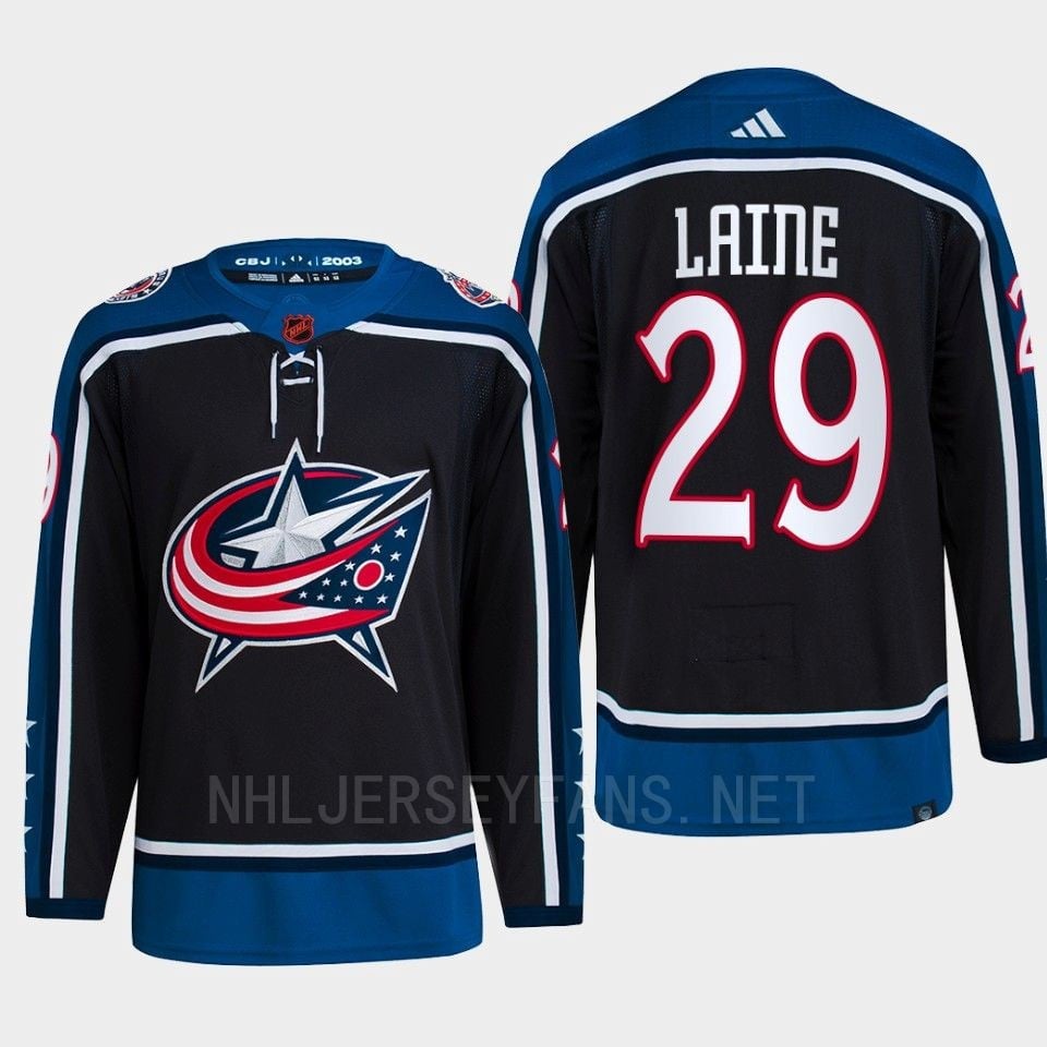 Patrik Laine 29 Reverse Retro 2.0 2022 Columbus Blue Jackets Navy Hockey Jersey Primegreen - JS495 
